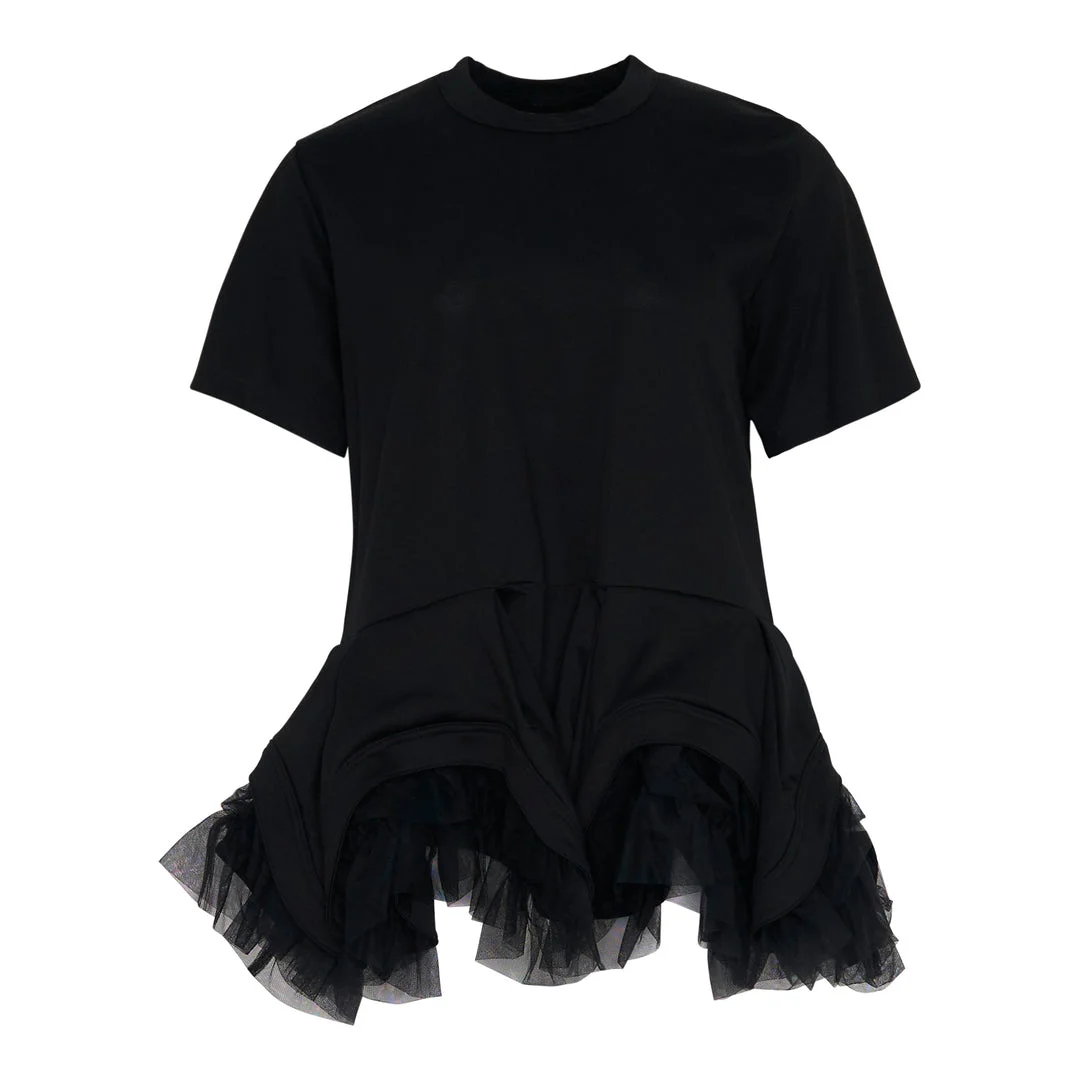 Layered Ruffle Peplum Tee - 1