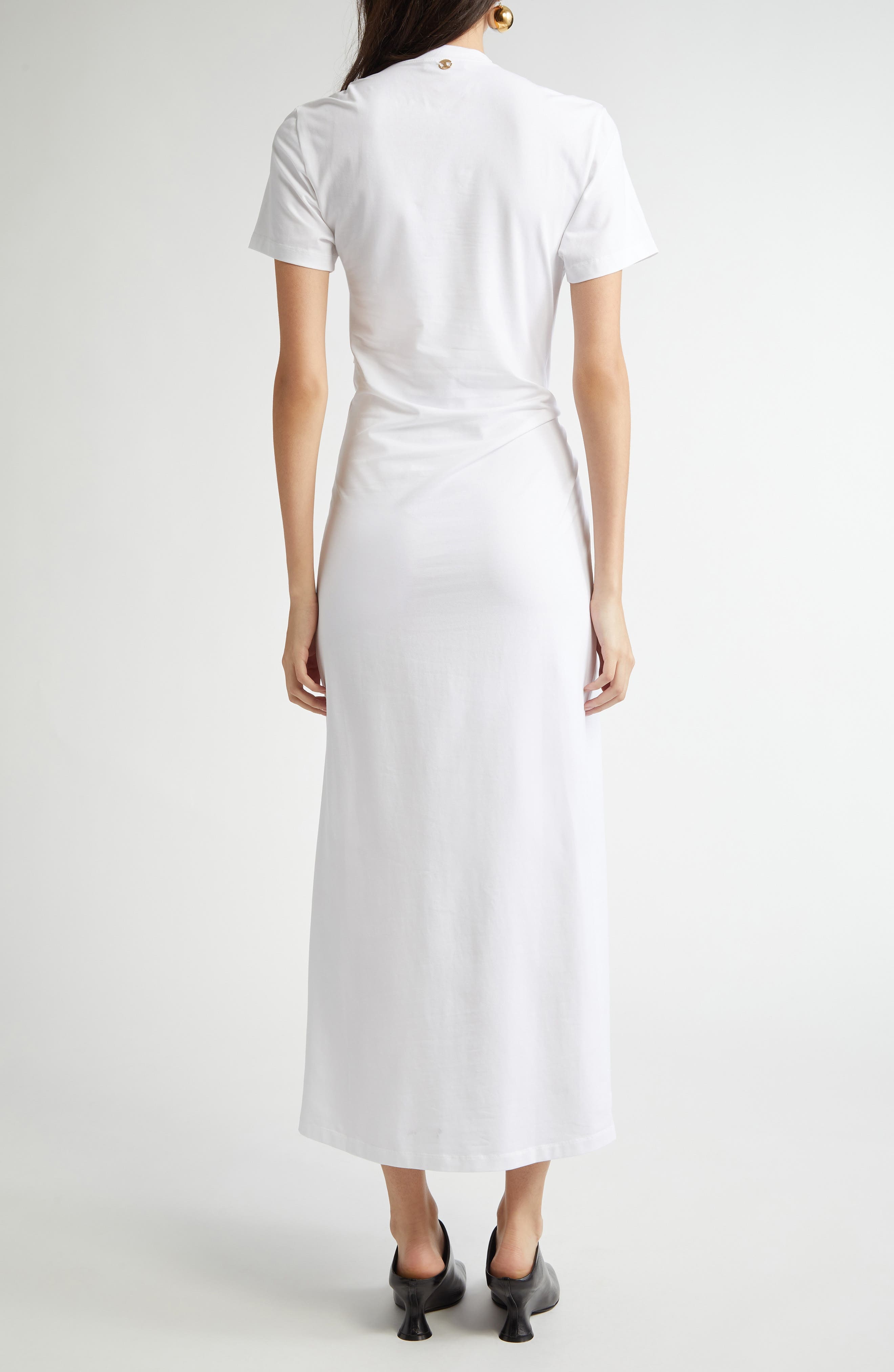 Rabanne Ring Pierced Jersey Dress in White at Nordstrom - 2