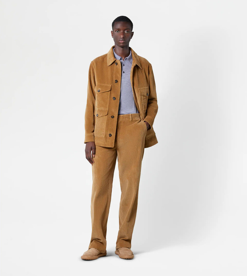 Tod's BAGGY TROUSERS IN VELVET - BEIGE outlook
