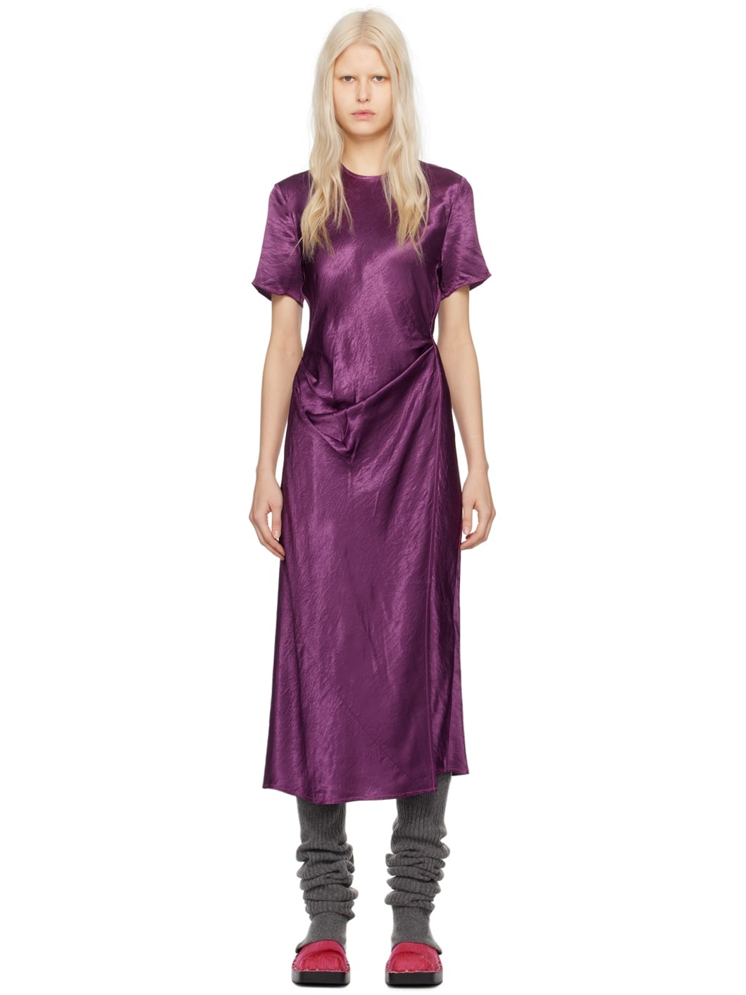 Purple Wrap Maxi Dress - 1