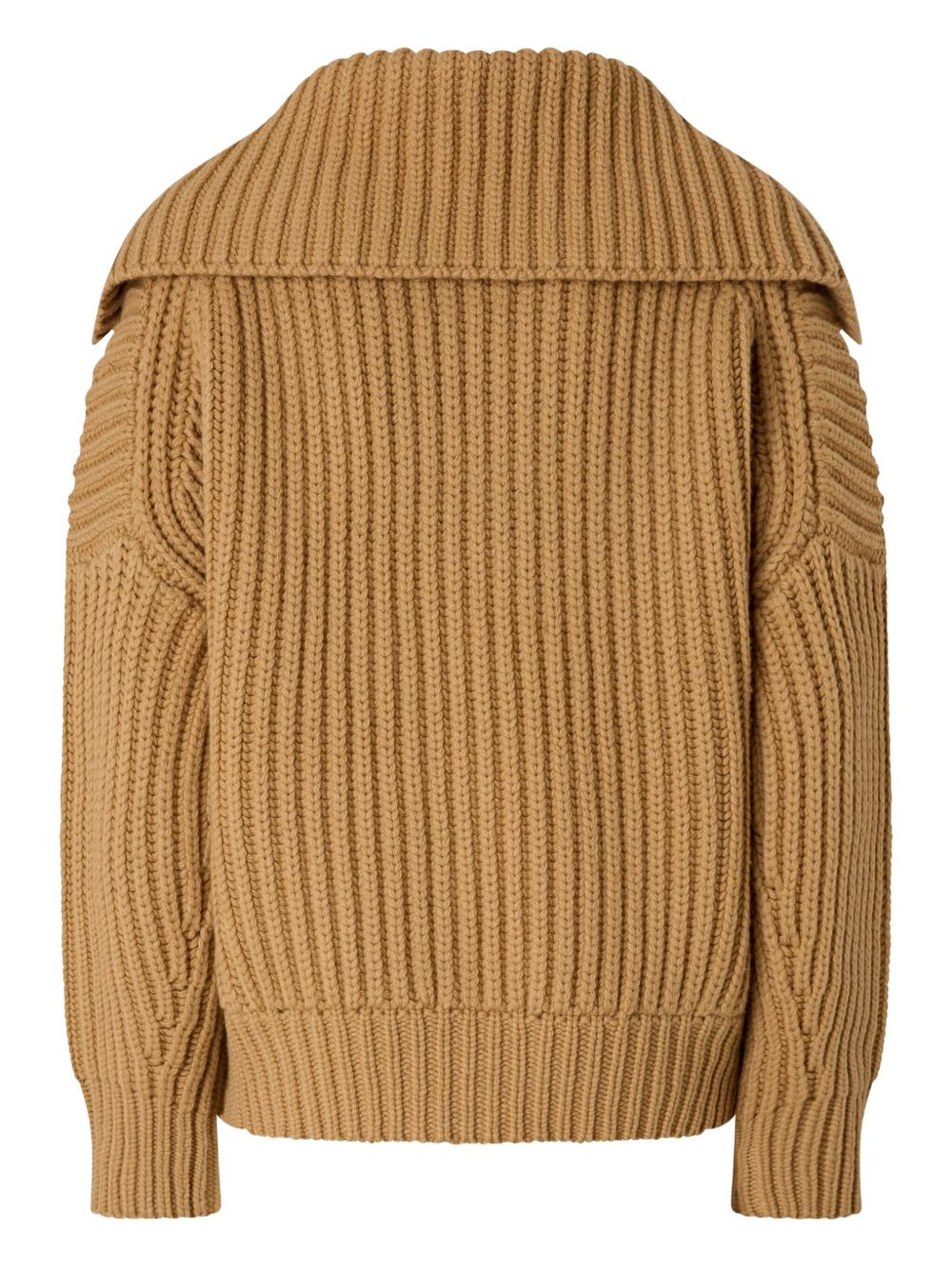 ribbed zip-up cardigan - 2