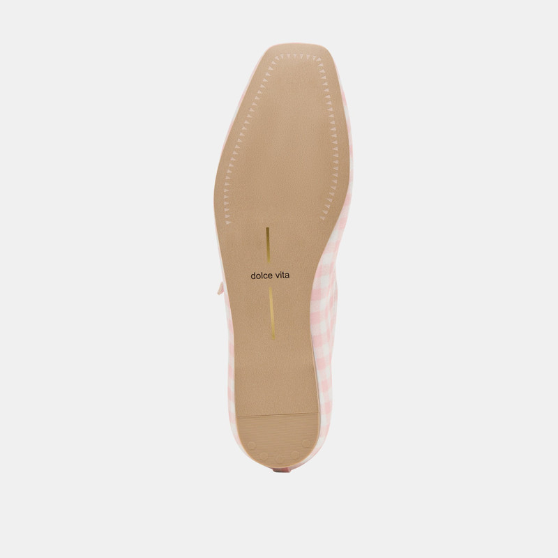 REYES X BYRDIE GOLF BALLET FLATS PINK PLAID GINGHAM 15