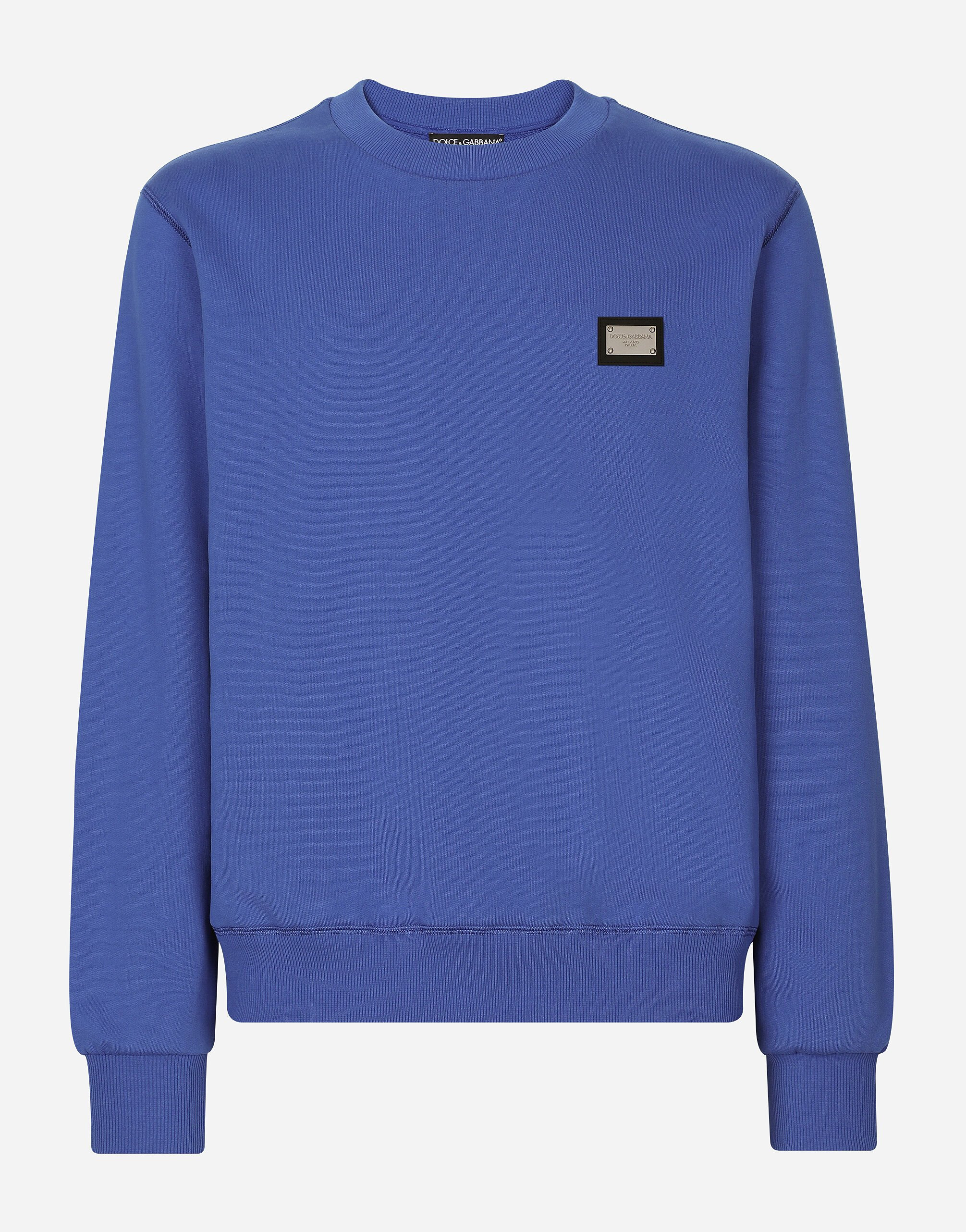 Jersey sweatshirt with branded tag - 1