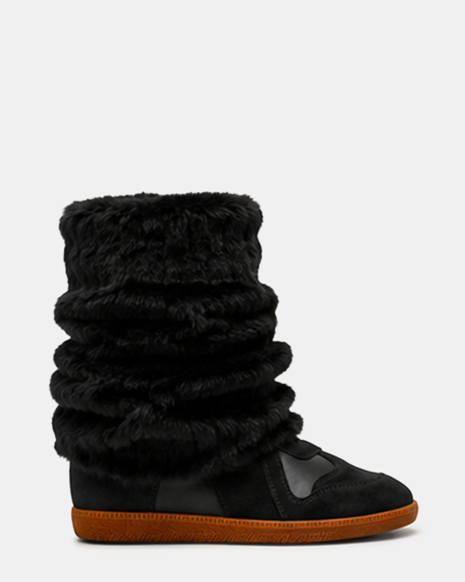 MAVIS FAUX FUR BLACK SUEDE - 1