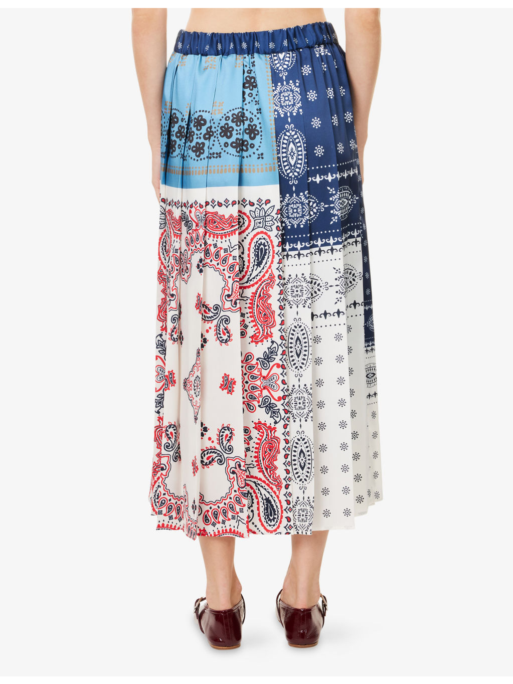 Luna Pleated Woven Midi Skirt - 4