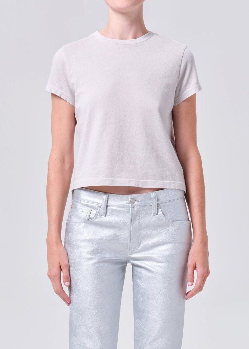 AGOLDE ADINE SHRUNKEN TEE IN BONE outlook