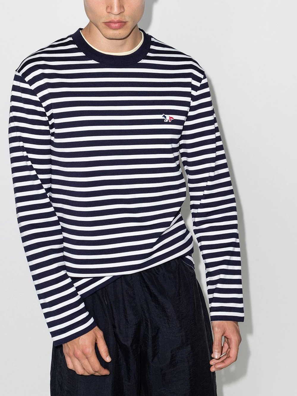 fox-embroidered striped T-shirt - 2