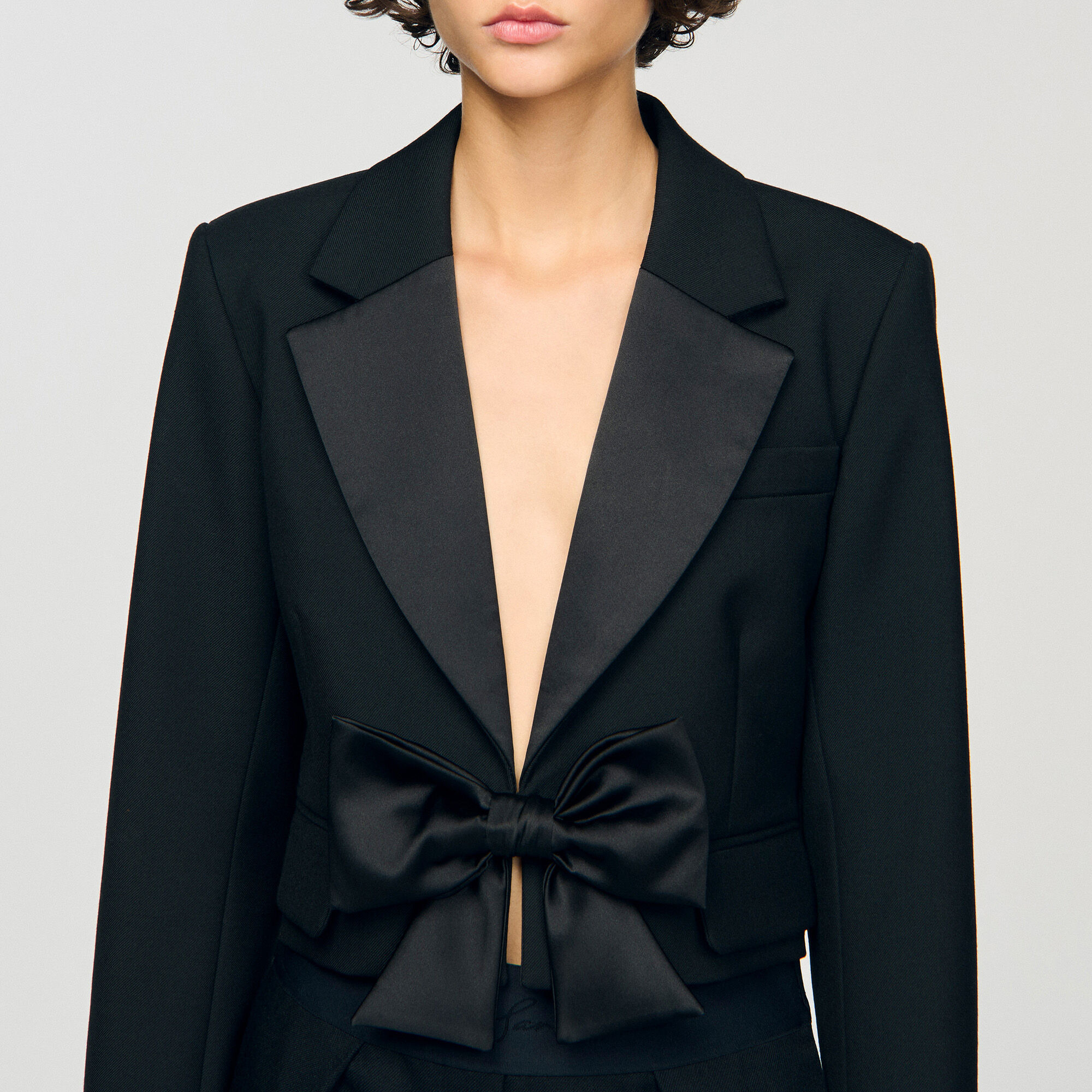 SHORT SATIN BOW JACKET - 3