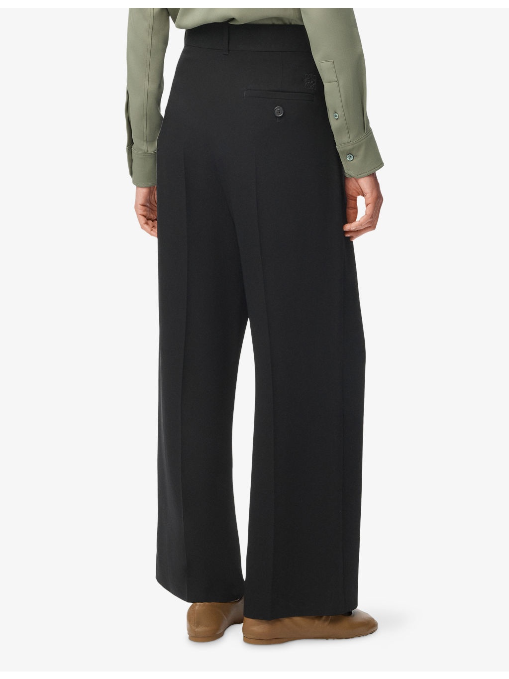 Tailored Wide-Leg Woven Trousers - 4