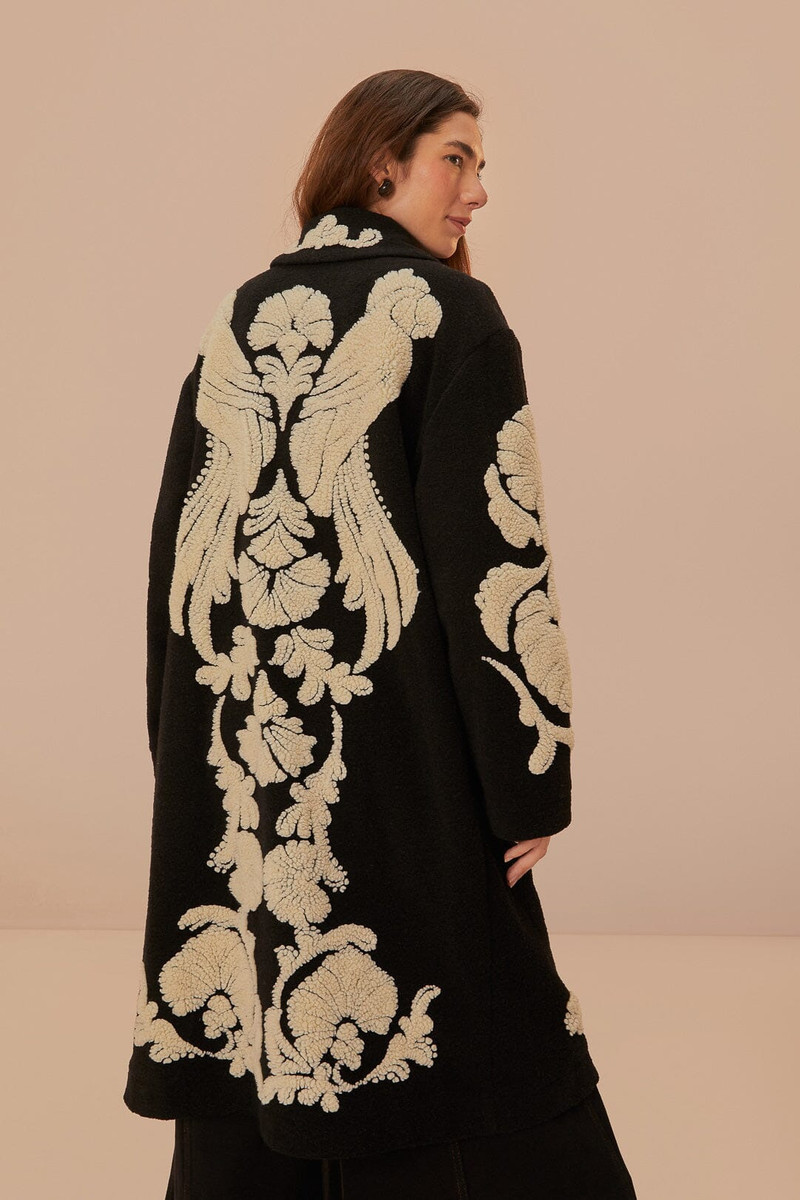 Black And White Helen Fleece Coat 5