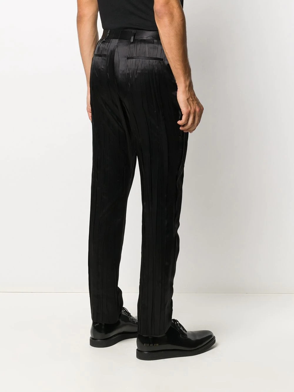 pleated straight-leg trousers - 4