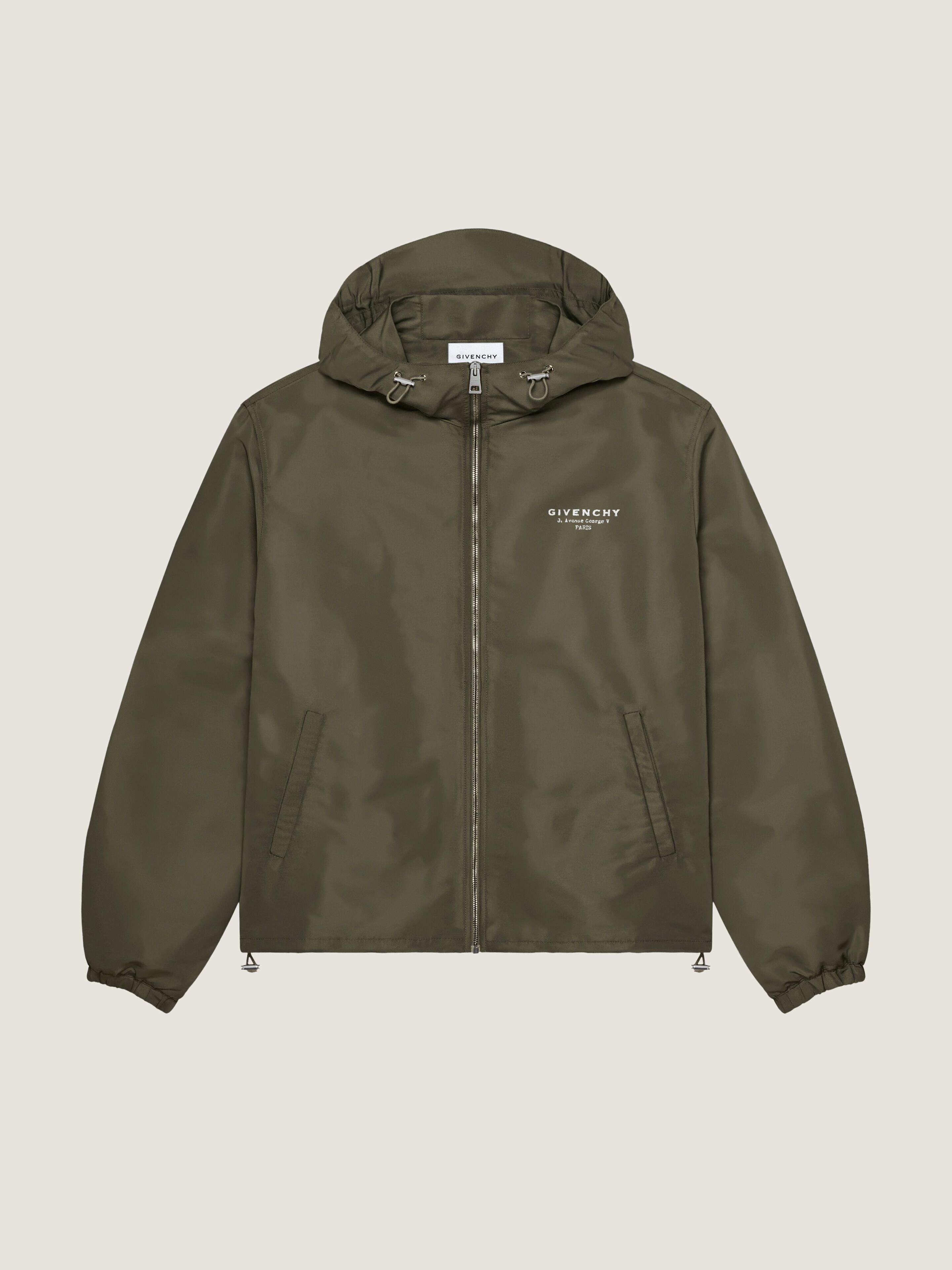 WINDBREAKER WITH GIVENCHY STAMP EMBROIDERY - 1