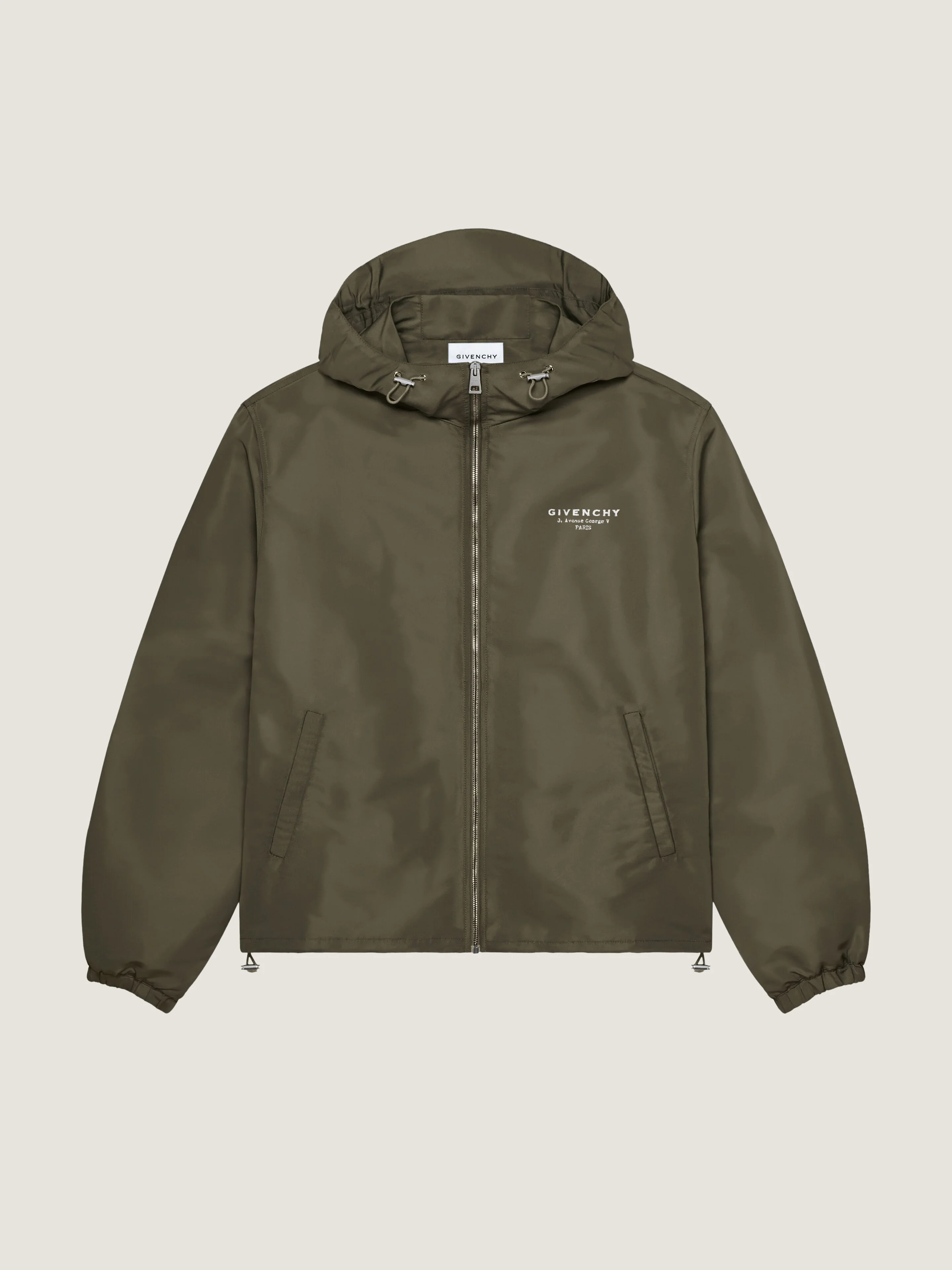 WINDBREAKER WITH GIVENCHY STAMP EMBROIDERY - 1