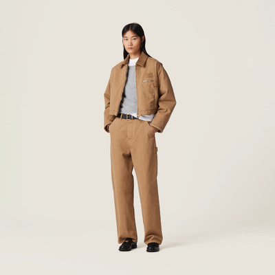 Miu Miu Garment-dyed gabardine blouson jacket outlook