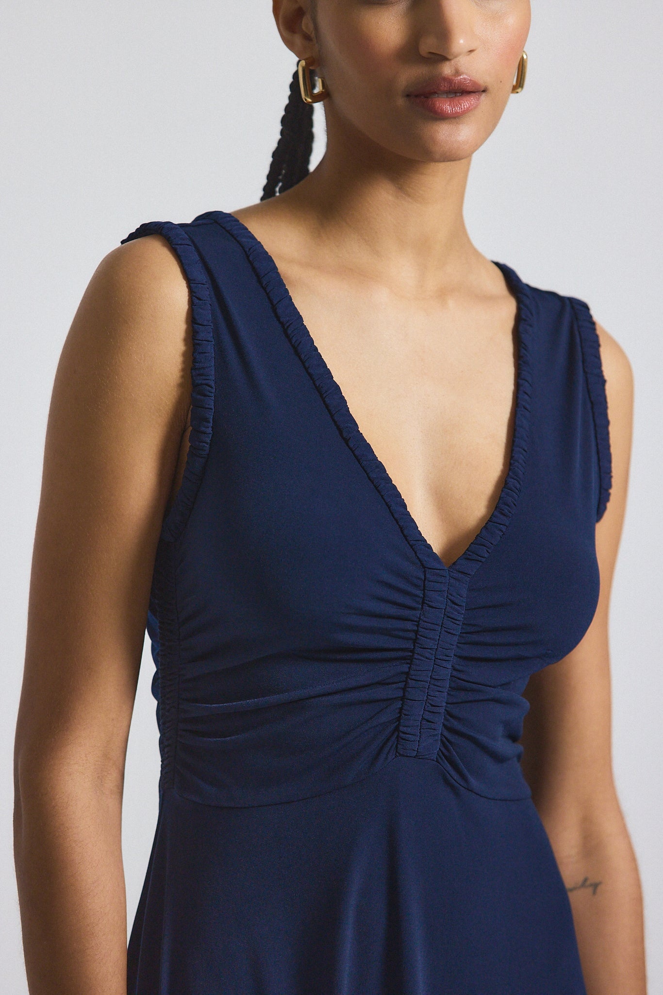 MISHA MATTE JERSEY RUCHED DRESS - 2