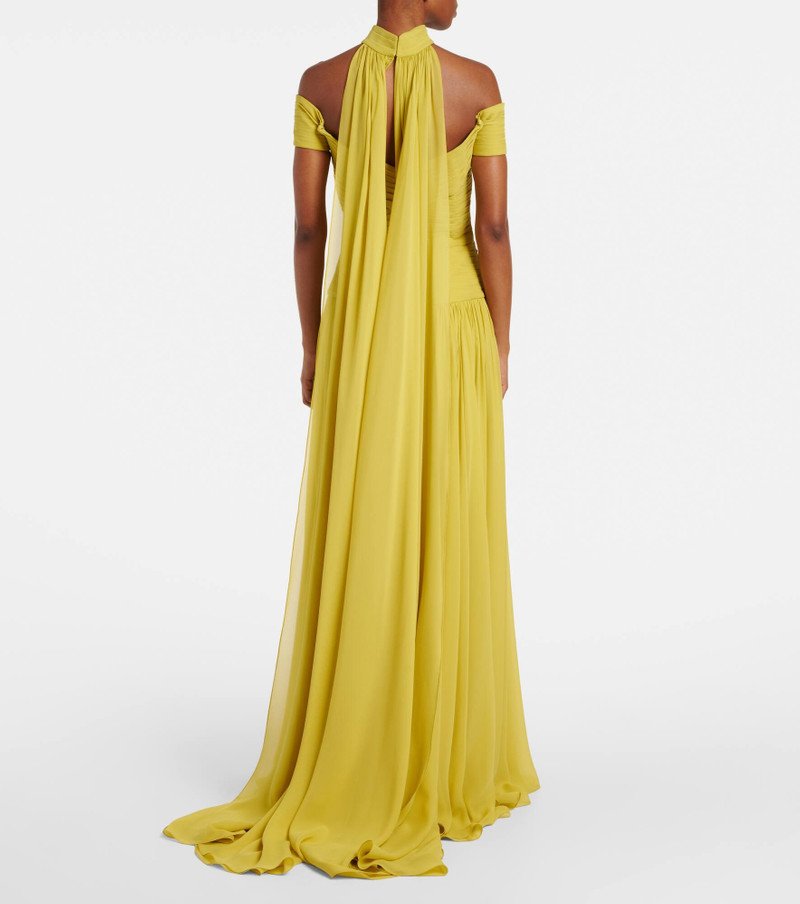 Draped cutout silk gown 3