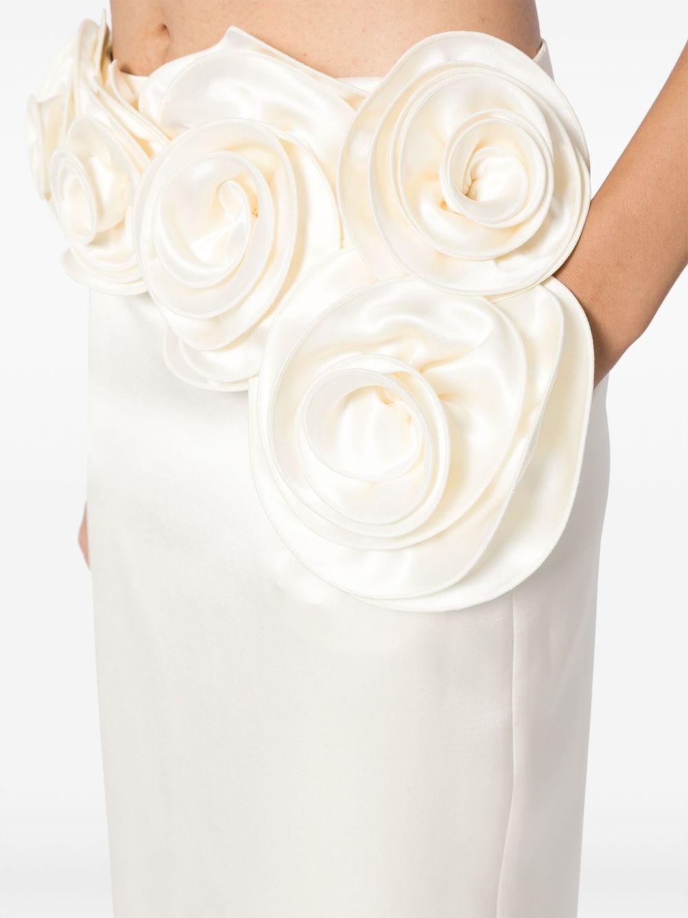 floral-appliquÃ© silk midi skirt - 5