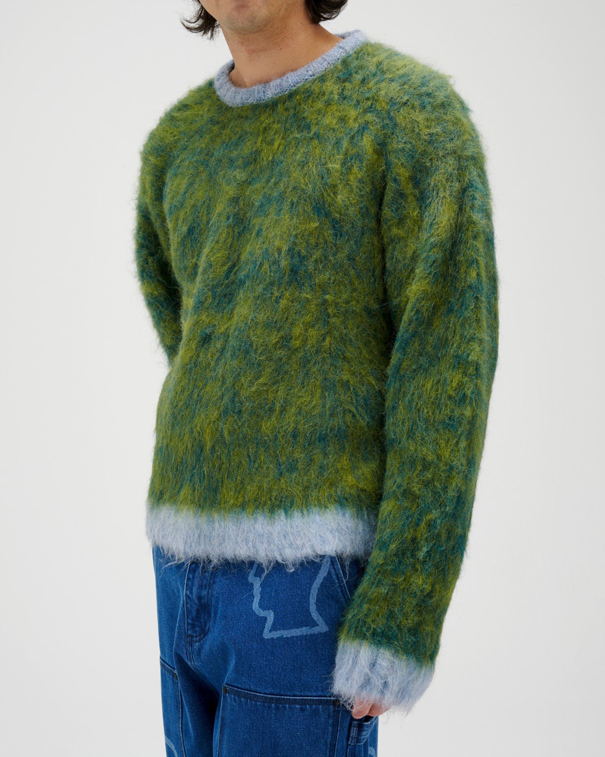 Marled Alpaca Crewneck Sweater - Mallard - 5