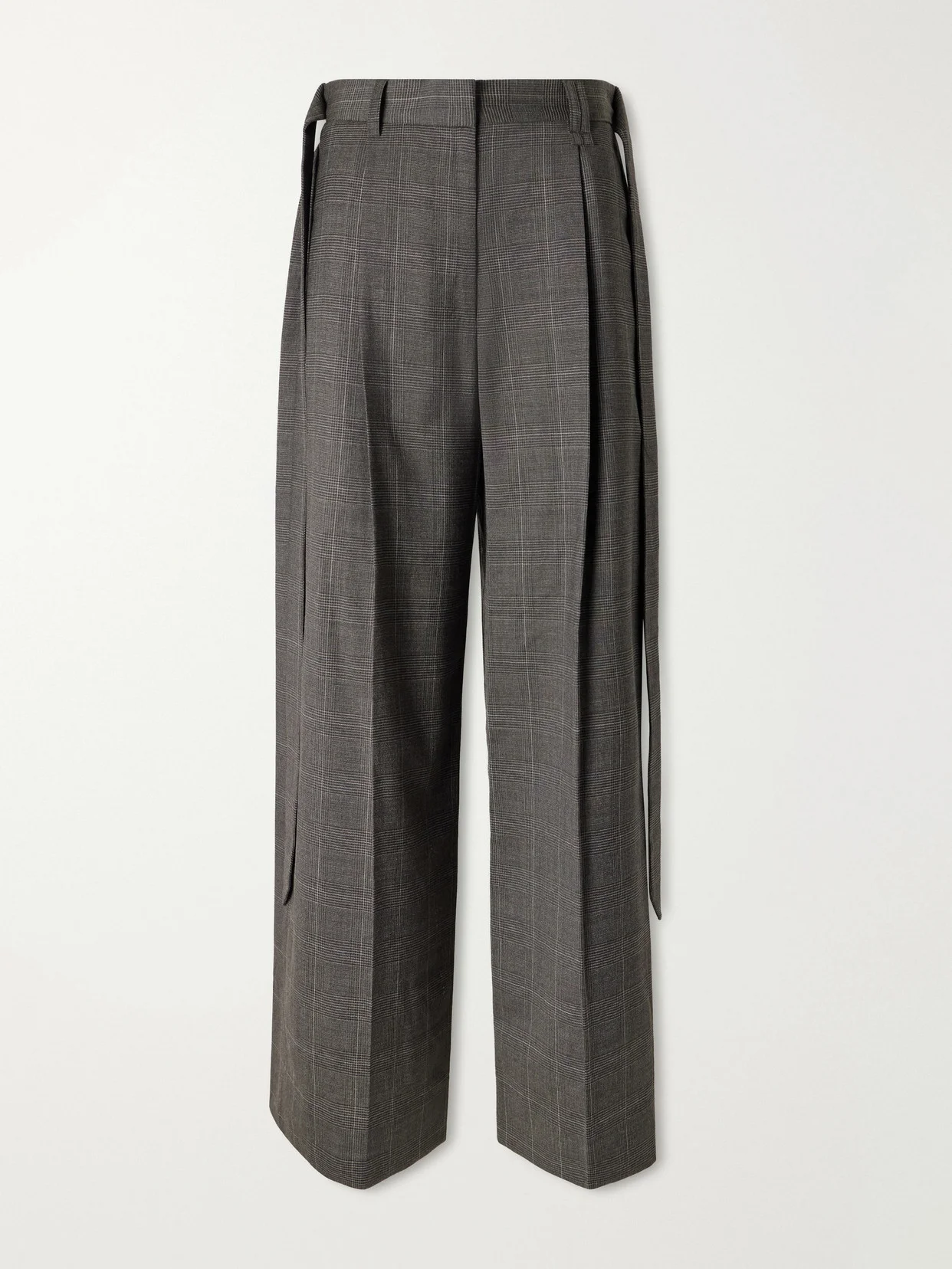 Checked Wool-blend Wide-leg Pants - 1