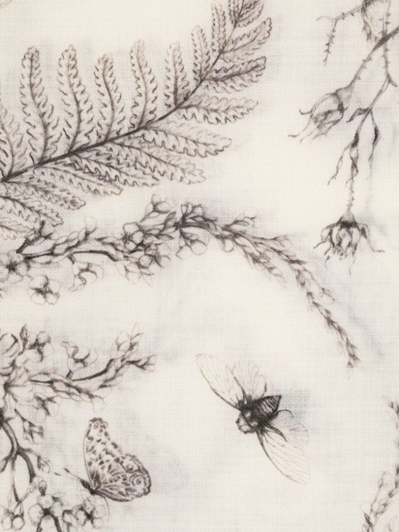 Alexander McQueen floral-print wool scarf outlook