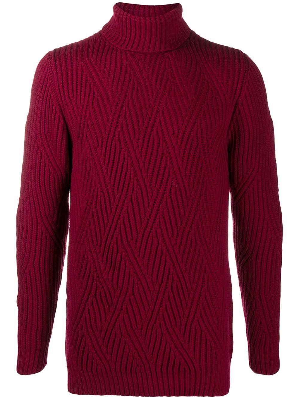 patterned knit roll neck jumper - 1