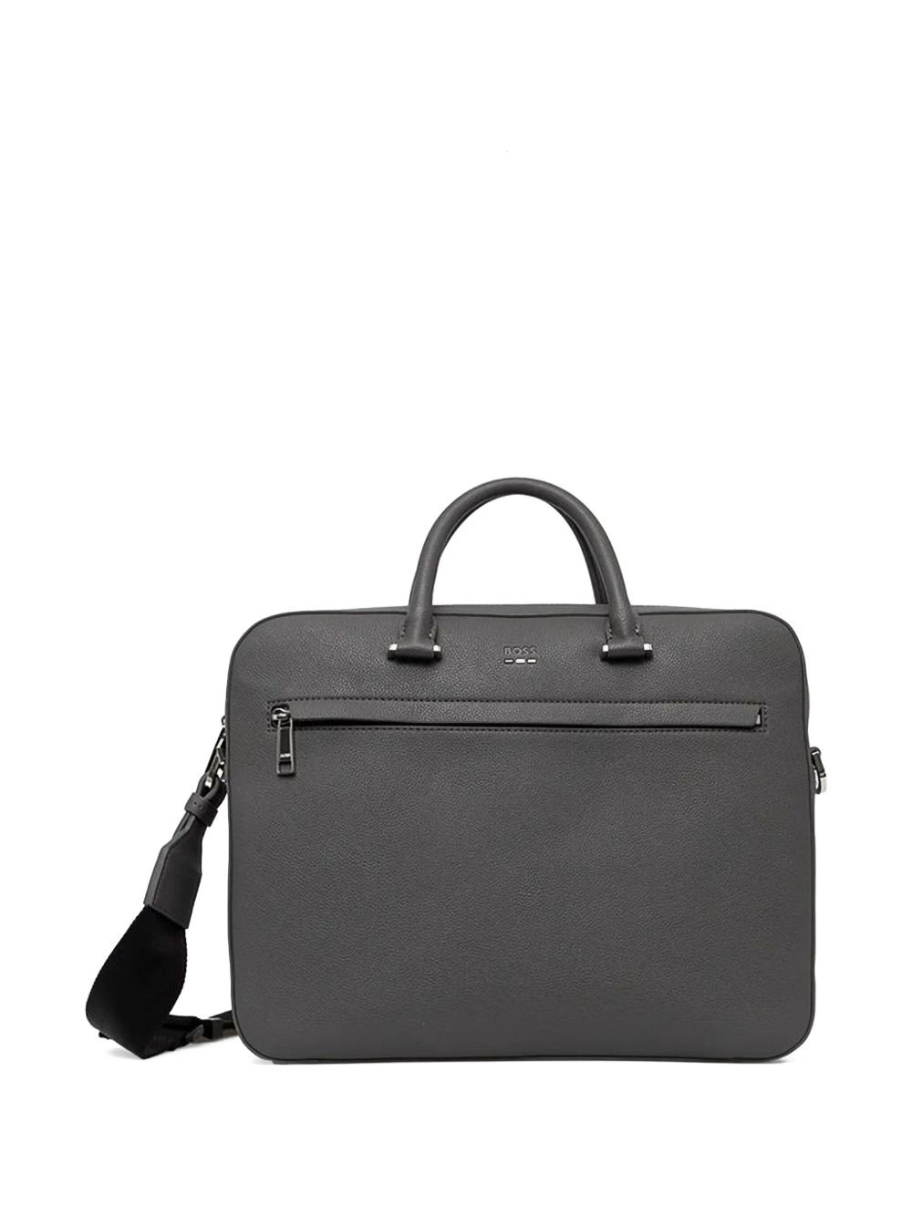 textured leather briefcase - 5