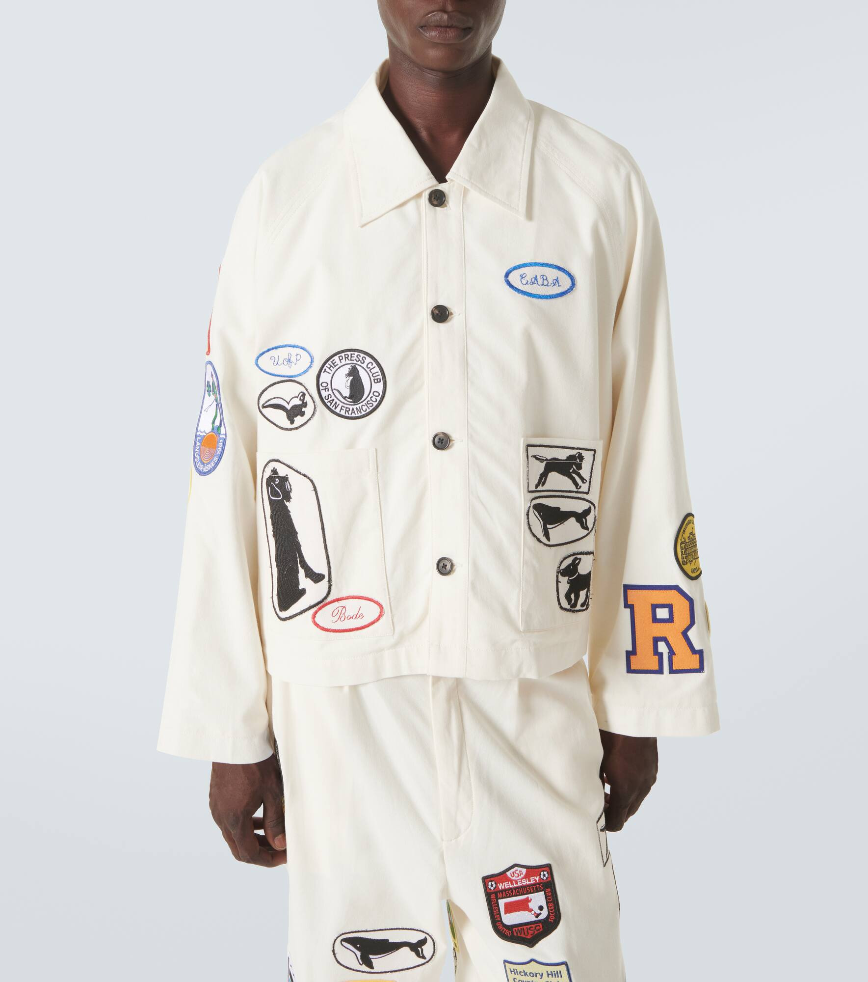 Cambridge patch-appliqué cotton canvas jacket - 3
