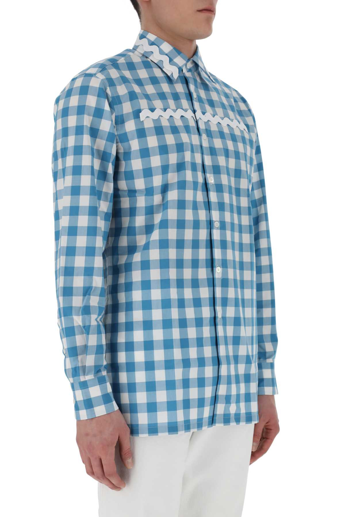 Prada Men Embroidered Poplin Shirt - 3