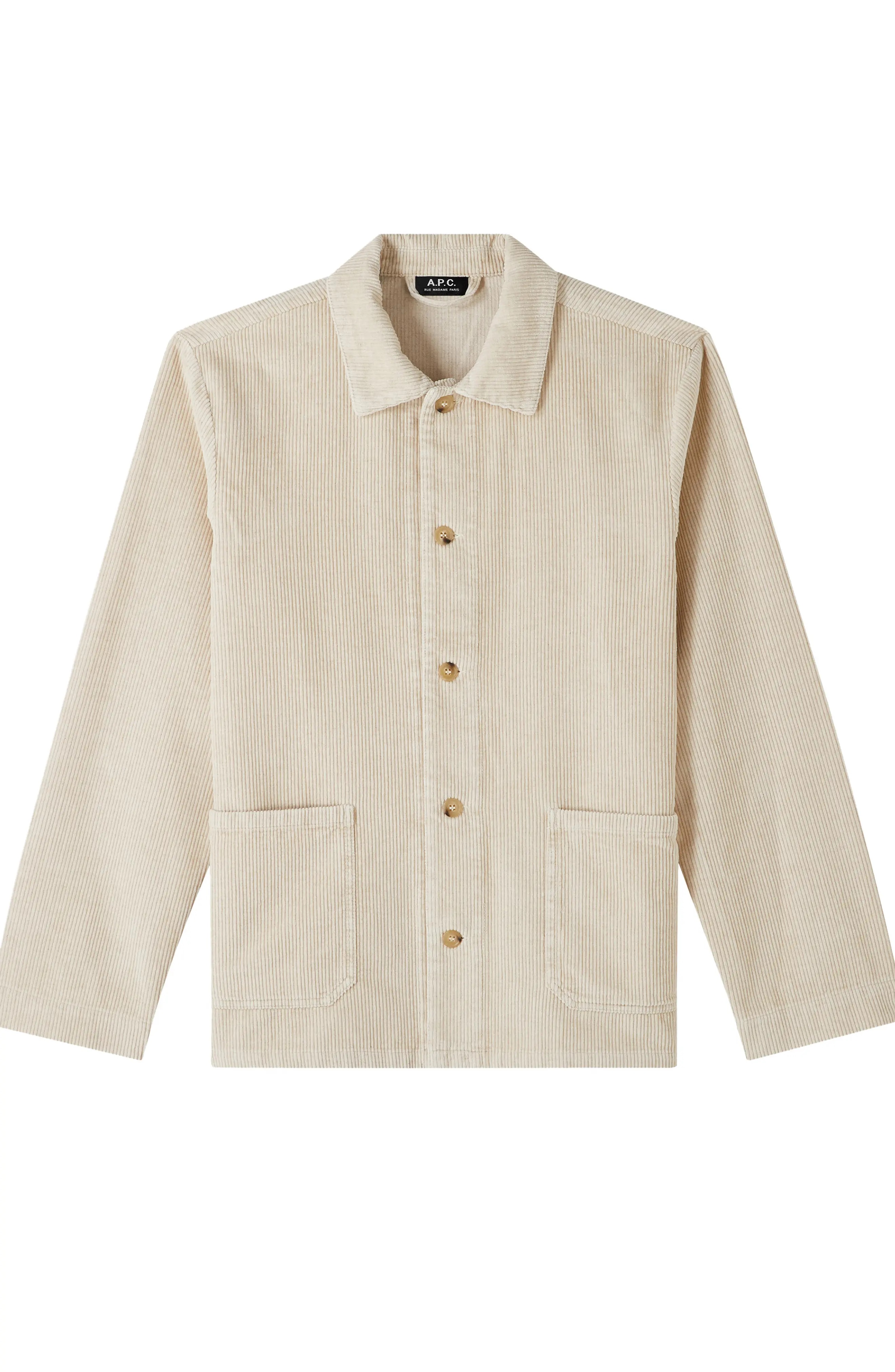 A. P.C. Bobby Oversize Cotton & Linen Corduroy Button-Up Shirt Jacket - 3