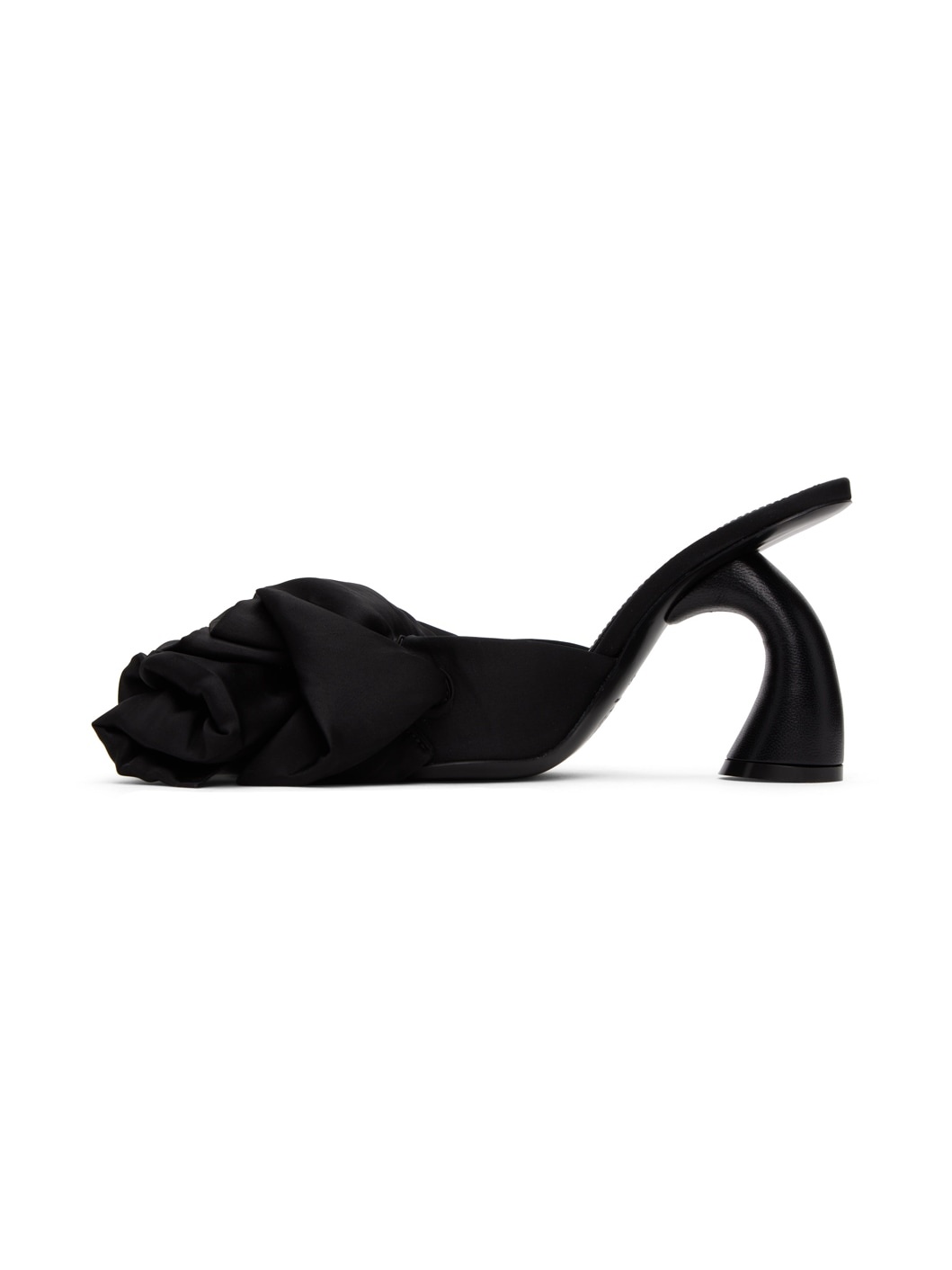 Black Ruffled Mules - 3
