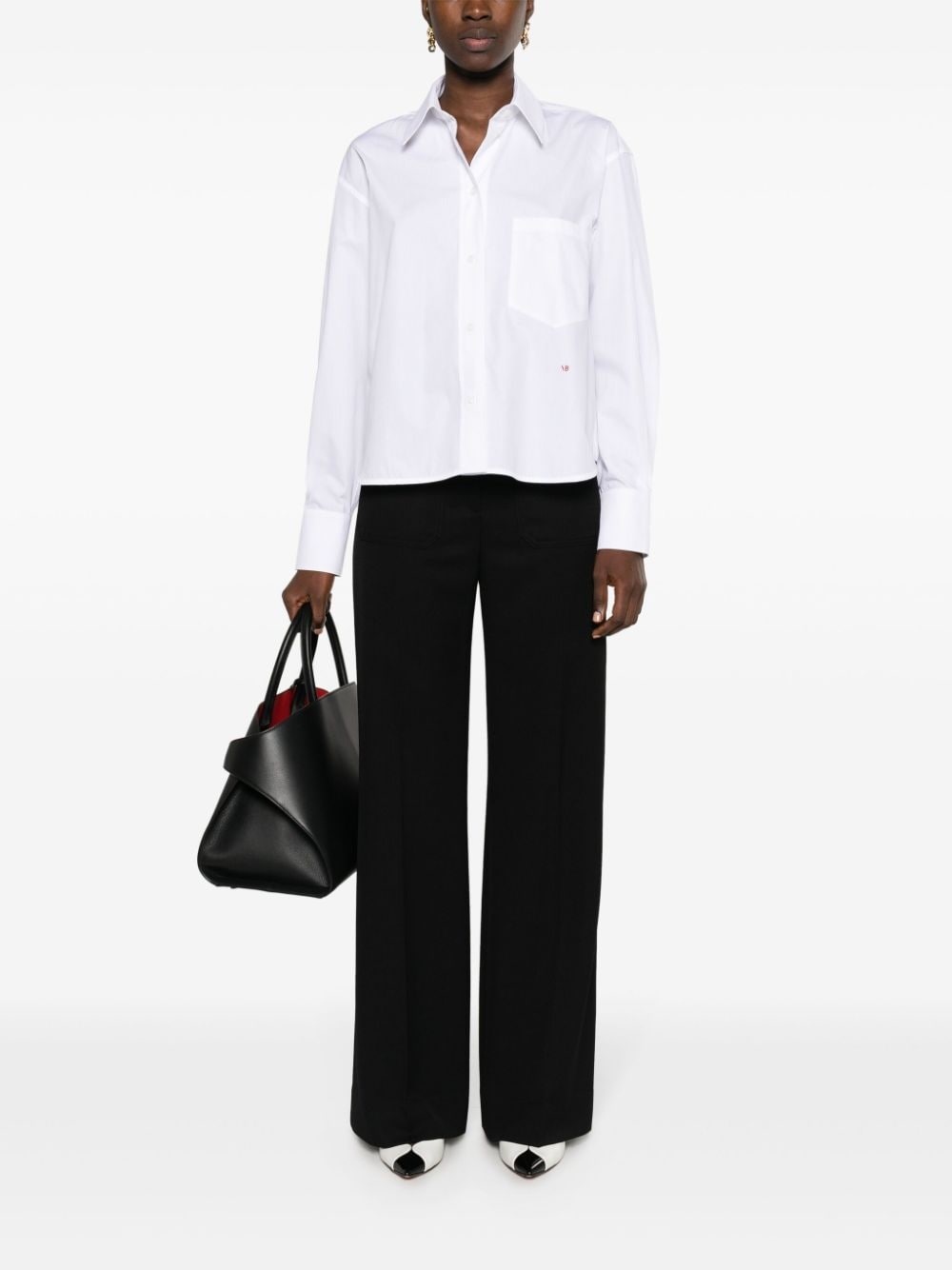 logo-embroidered poplin shirt - 2