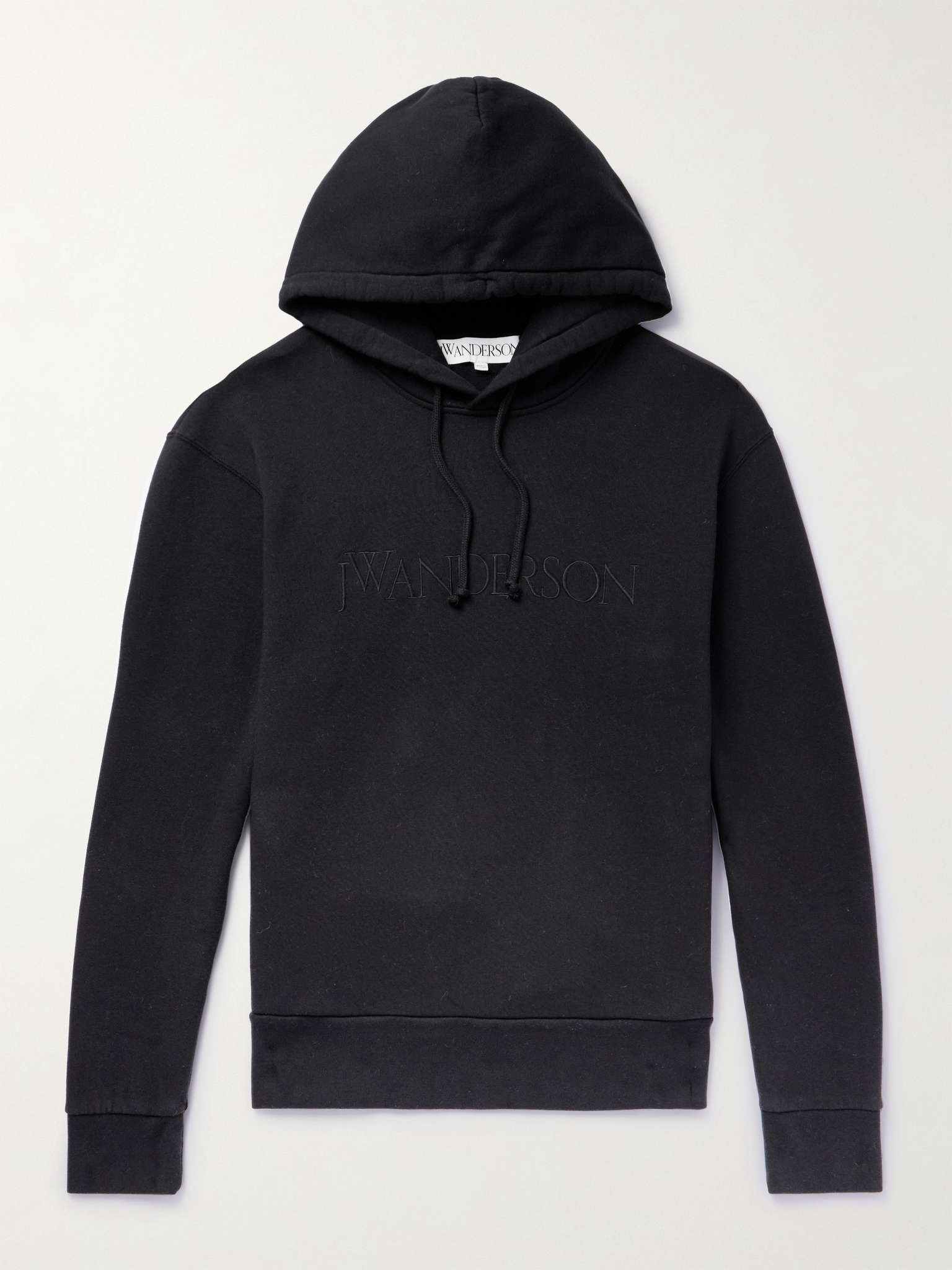 Embroidered cotton jersey hoodie