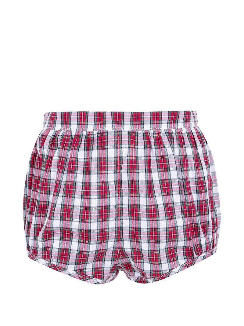 tartan-print gathered shorts 1
