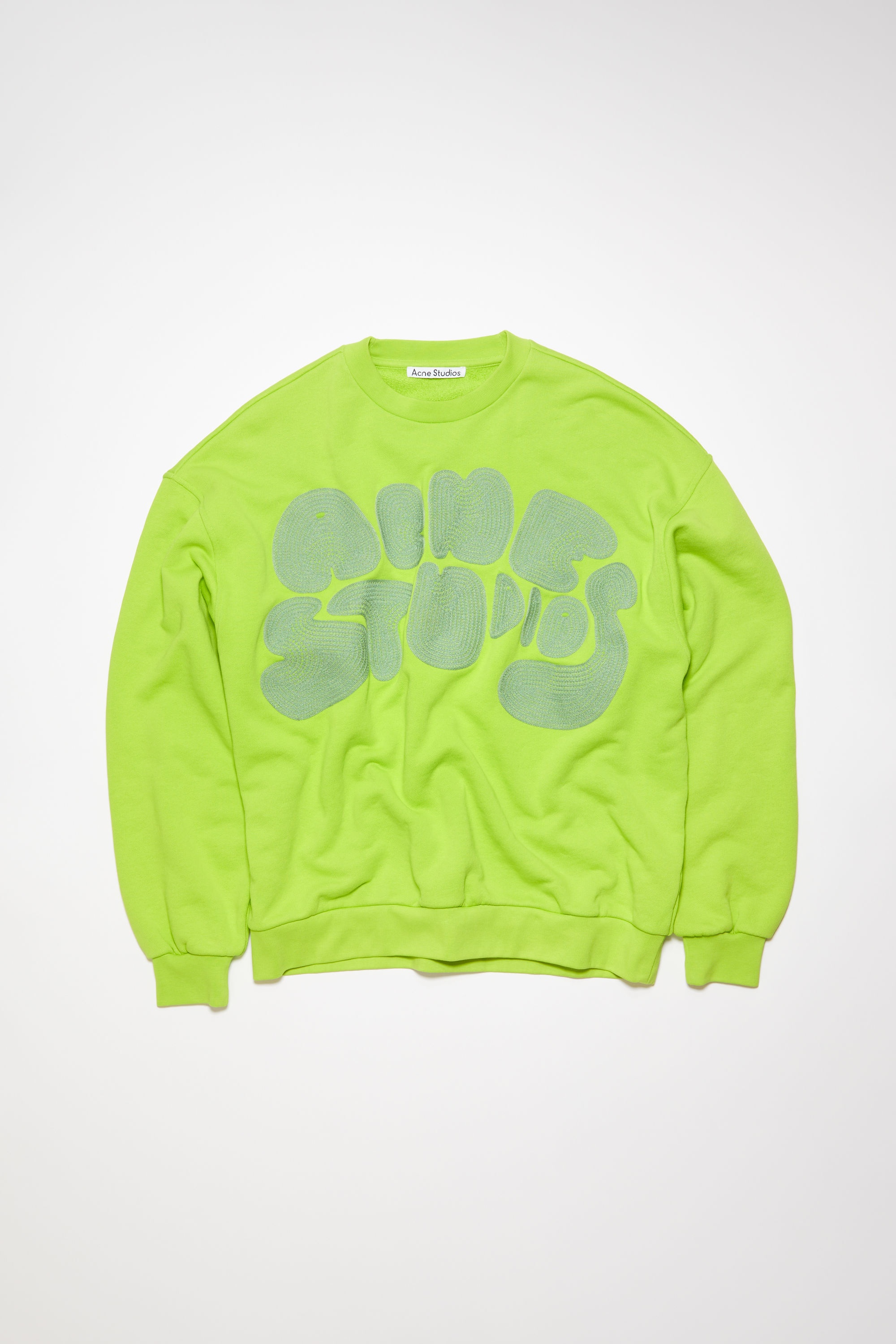 Crew neck bubble logo sweater - Lime green - 5