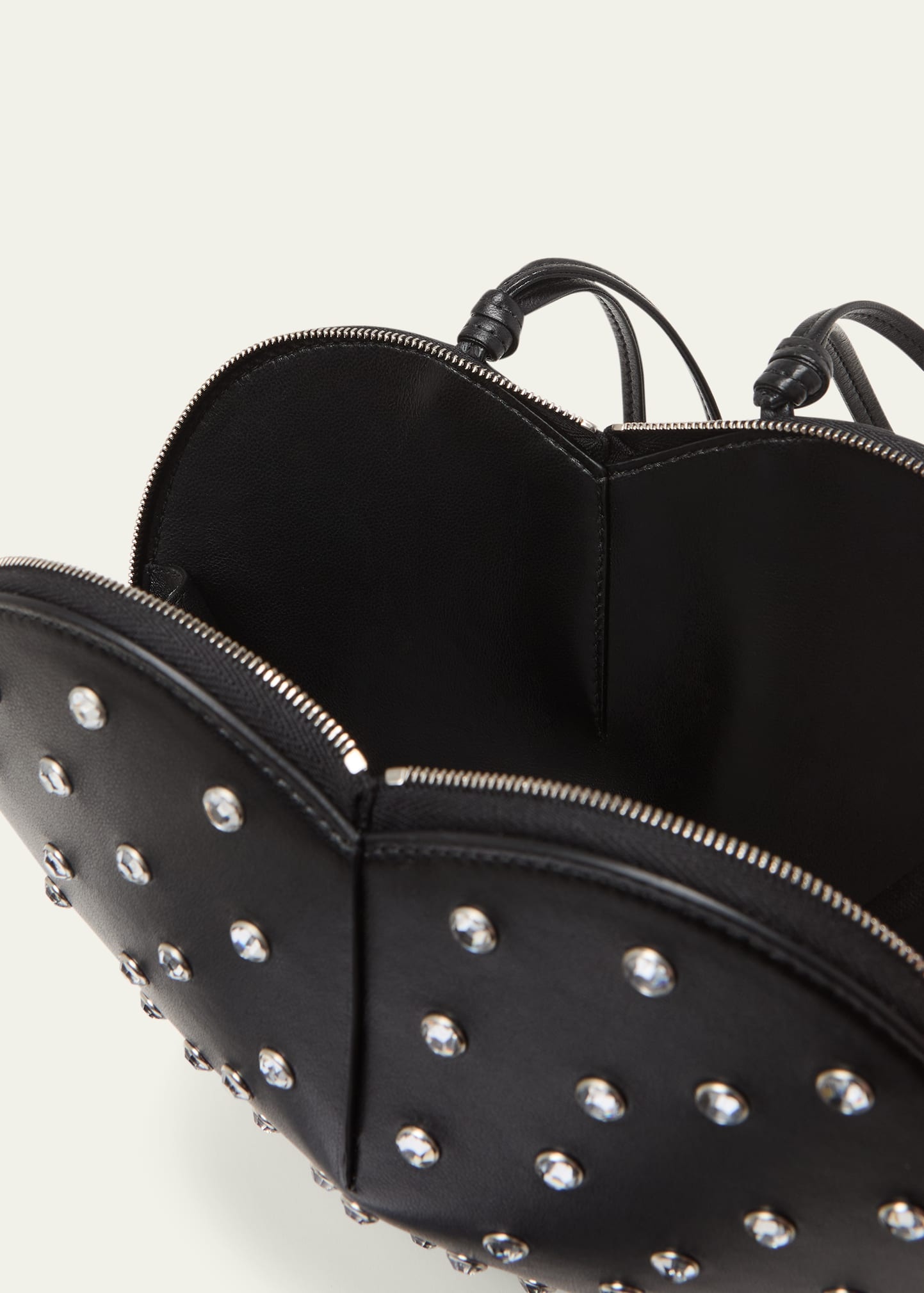 Le Coeur Riveted Strass Leather Crossbody Bag - 4