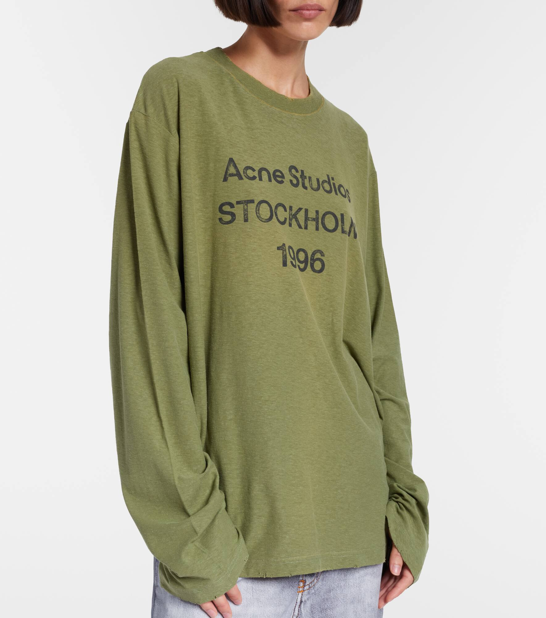 Logo printed cotton and hemp T-shirt - 5