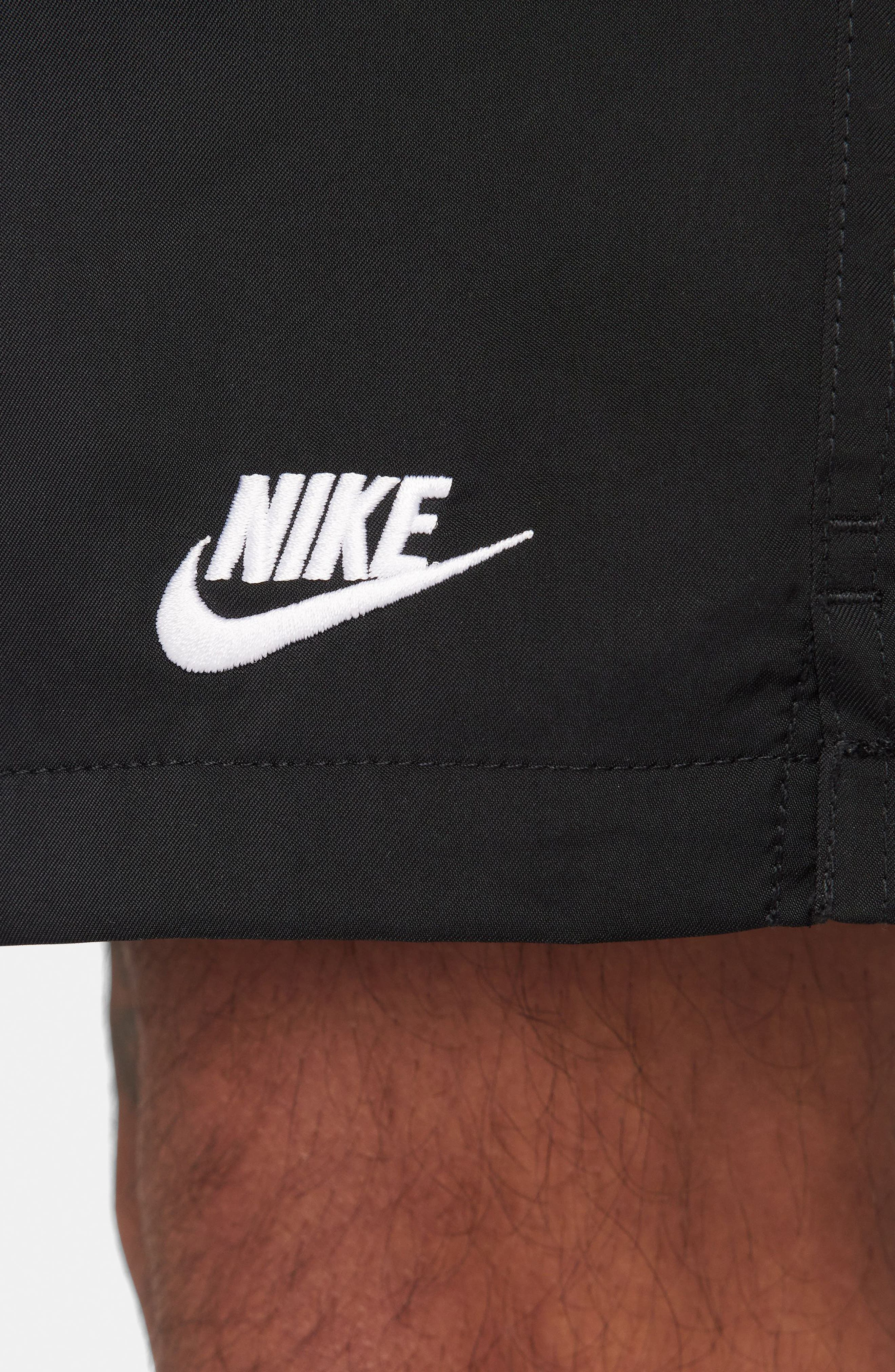 Nike Club Woven Flow Shorts in Black/White at Nordstrom - 4