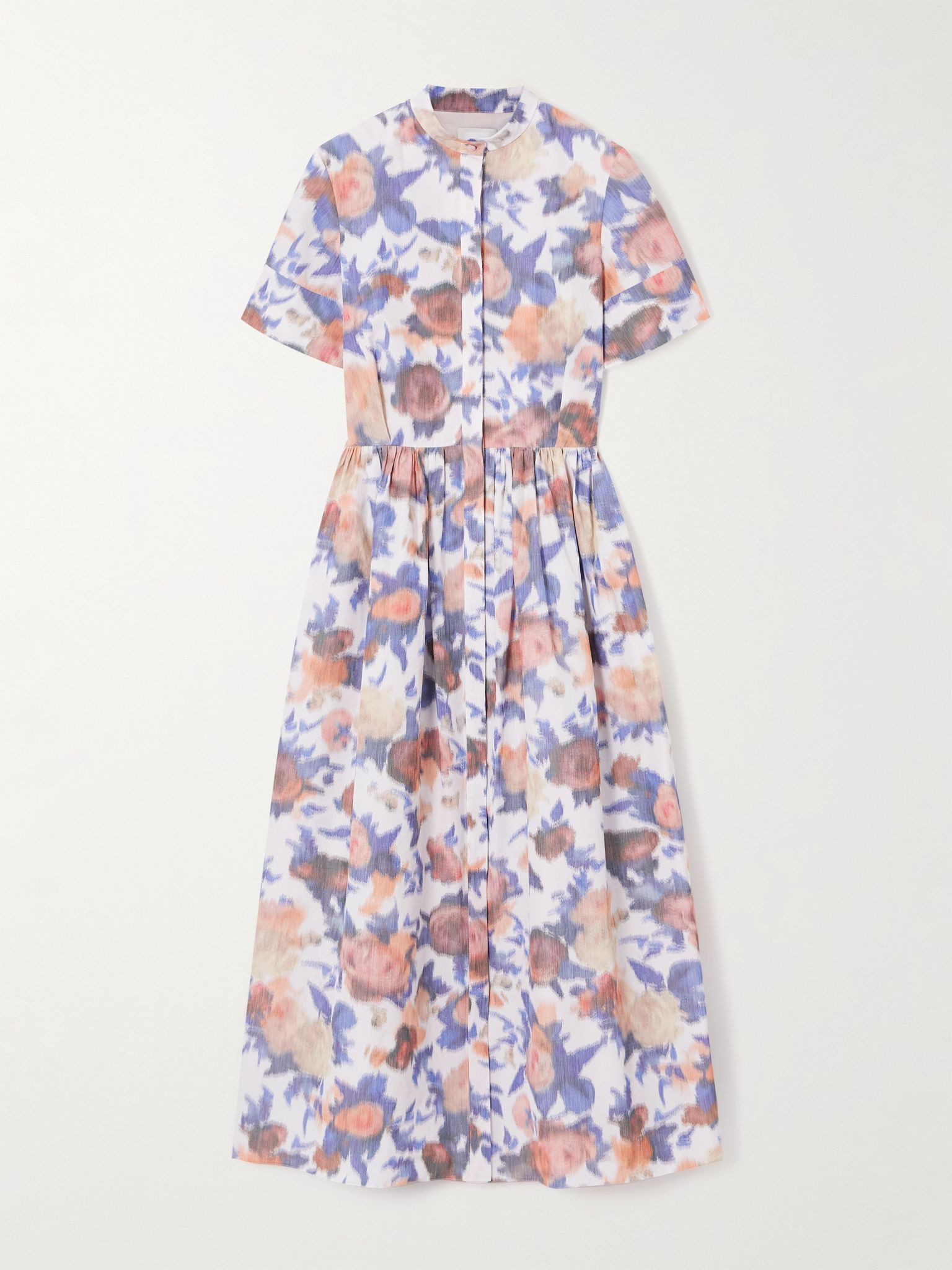 Floral-print cotton-blend taffeta midi dress Multi - 1