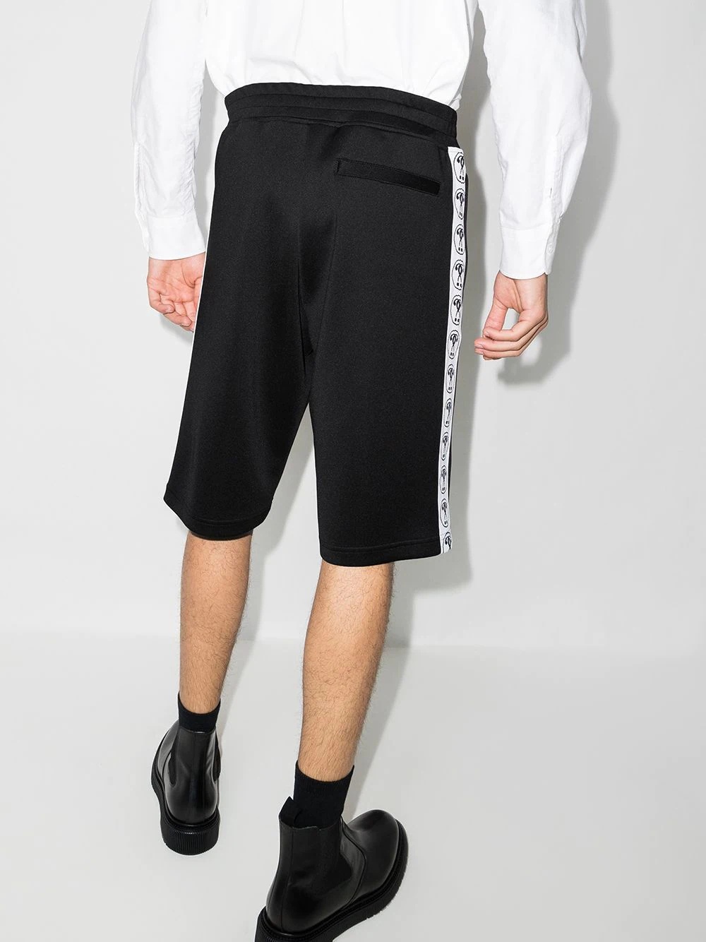 logo-tape cotton track shorts - 3