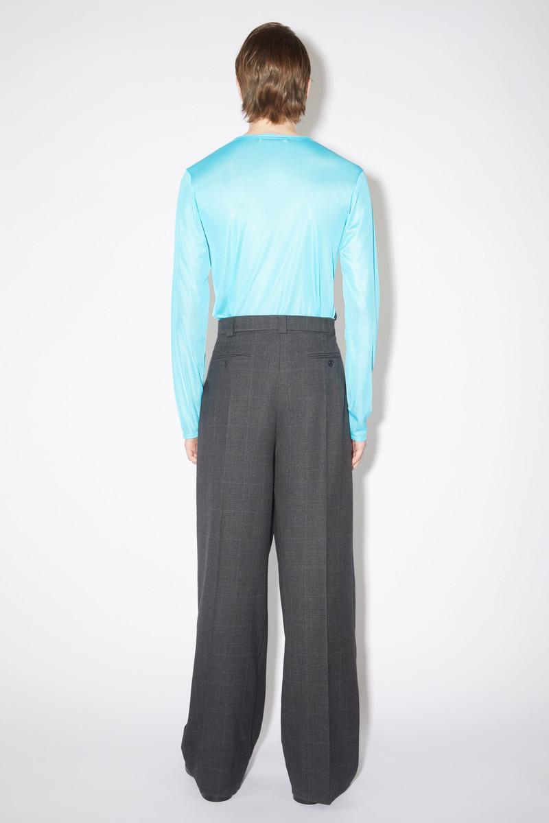 Tailored wool blend wrap trousers - Grey/black 3