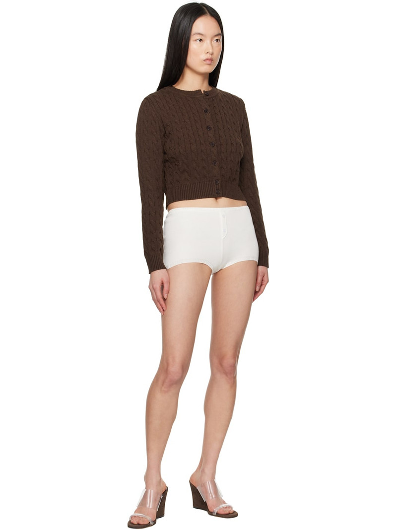 Frankies Bikinis Brown Dudley Cable Knit Cardigan outlook