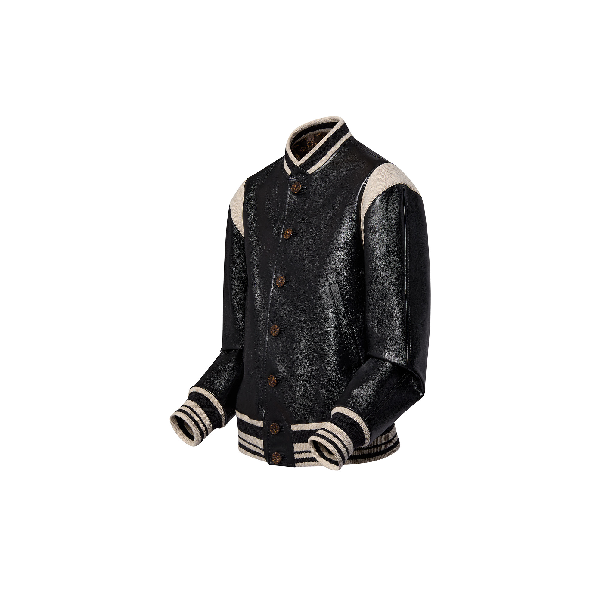 Graphic Leather Varsity Jacket - 2
