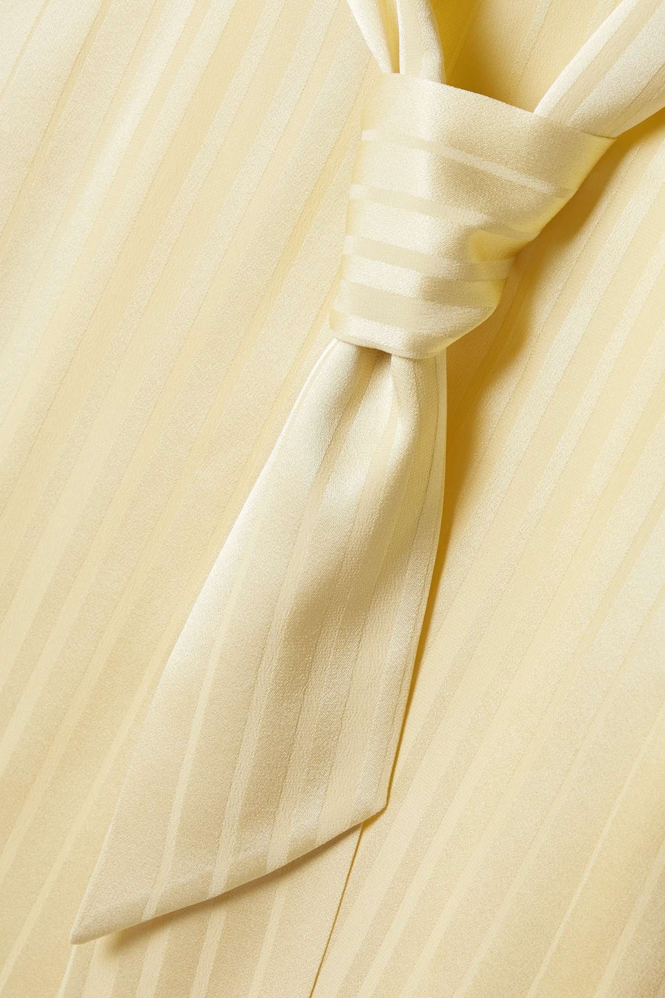 Kya tie-detailed striped silk-jacquard blouse - 5