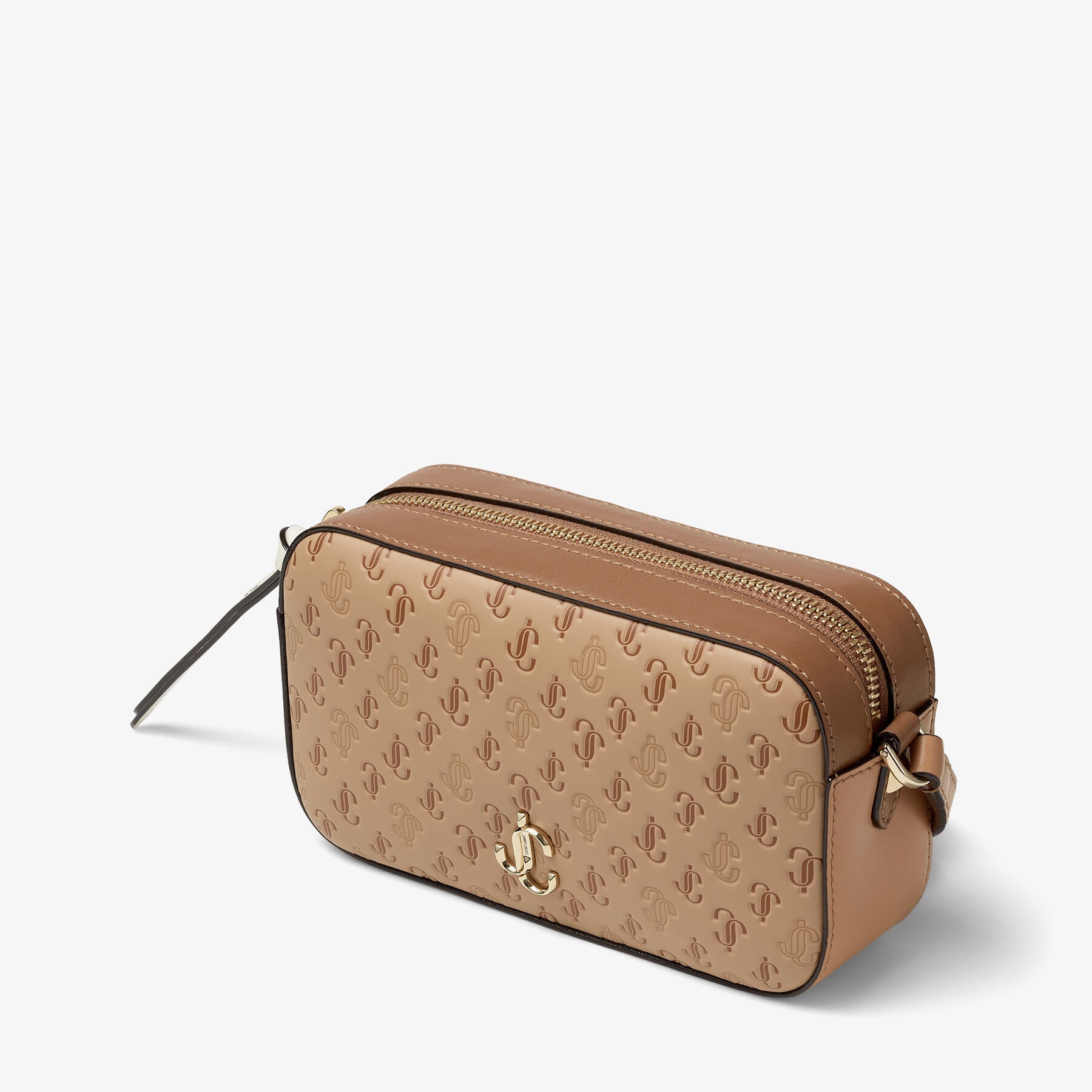 Hale
Caramel Mix JC Monogram Pattern Crossbody Bag with Light Gold JC Emblem - 3