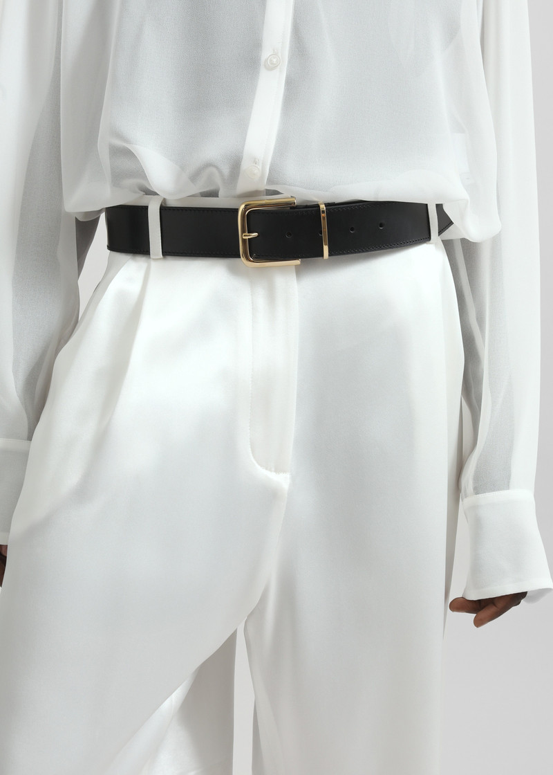 Marfa Pleated Satin Bermuda Shorts - White 3