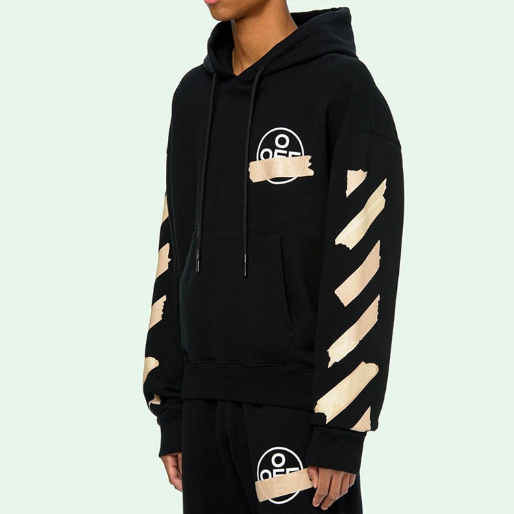 Off-White Tape Arrows Over Hoodie 'Black/Beige' OMBB037R20E300021048 - 5