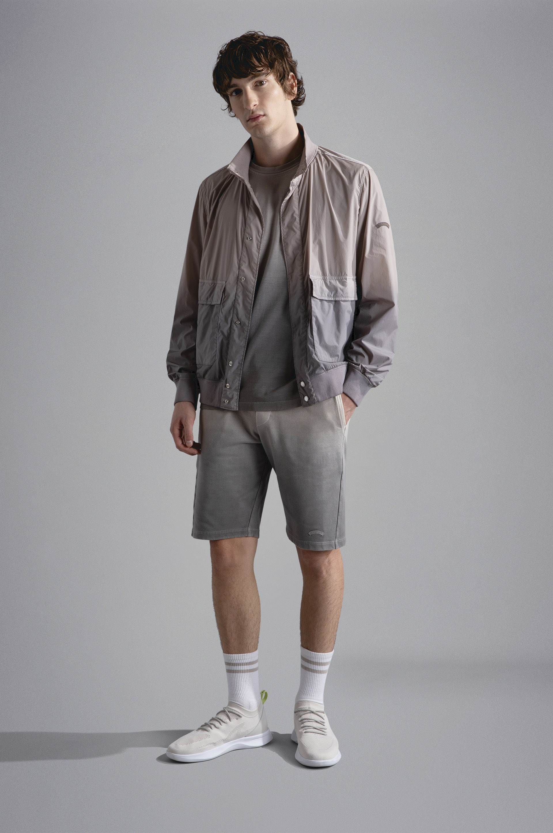 GARMENT DYED FADED STRETCH ECONYL® BOMBER JACKET - 2
