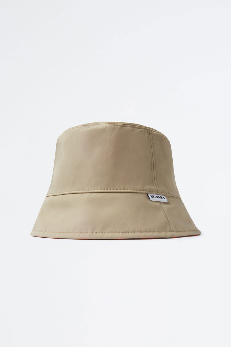 SUNNEI REVERSIBLE ORANGE & BEIGE LOGO BUCKET HAT outlook