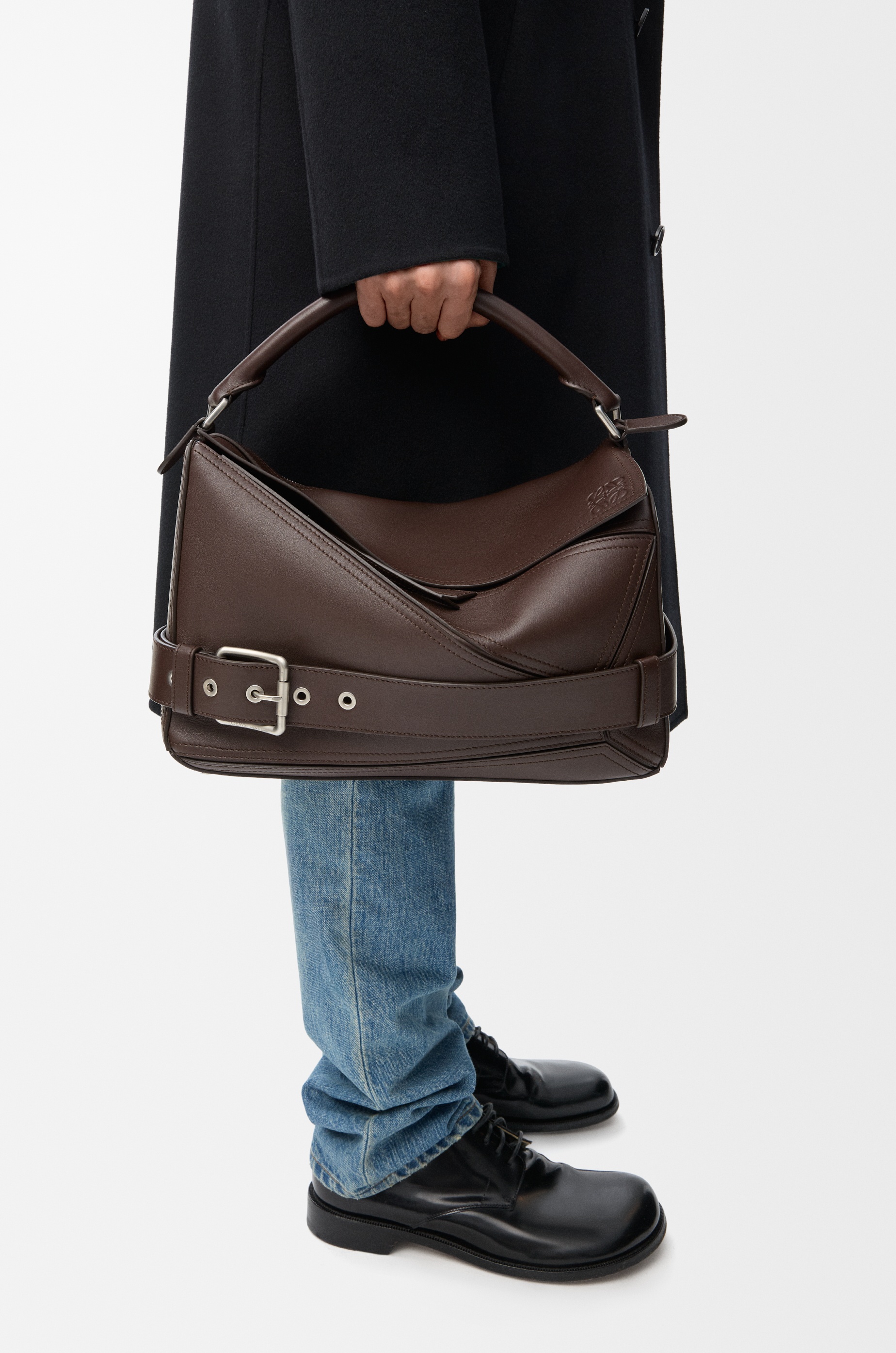 Large Puzzle Biker bag in shiny calfskin - 3