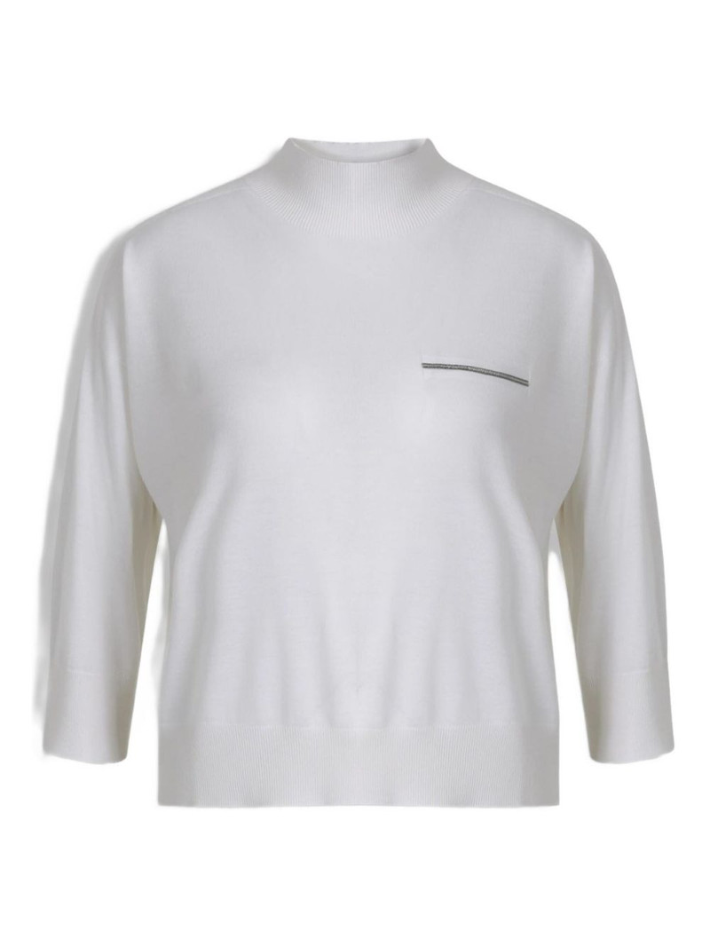 ribbed-hem embellished sweater 1